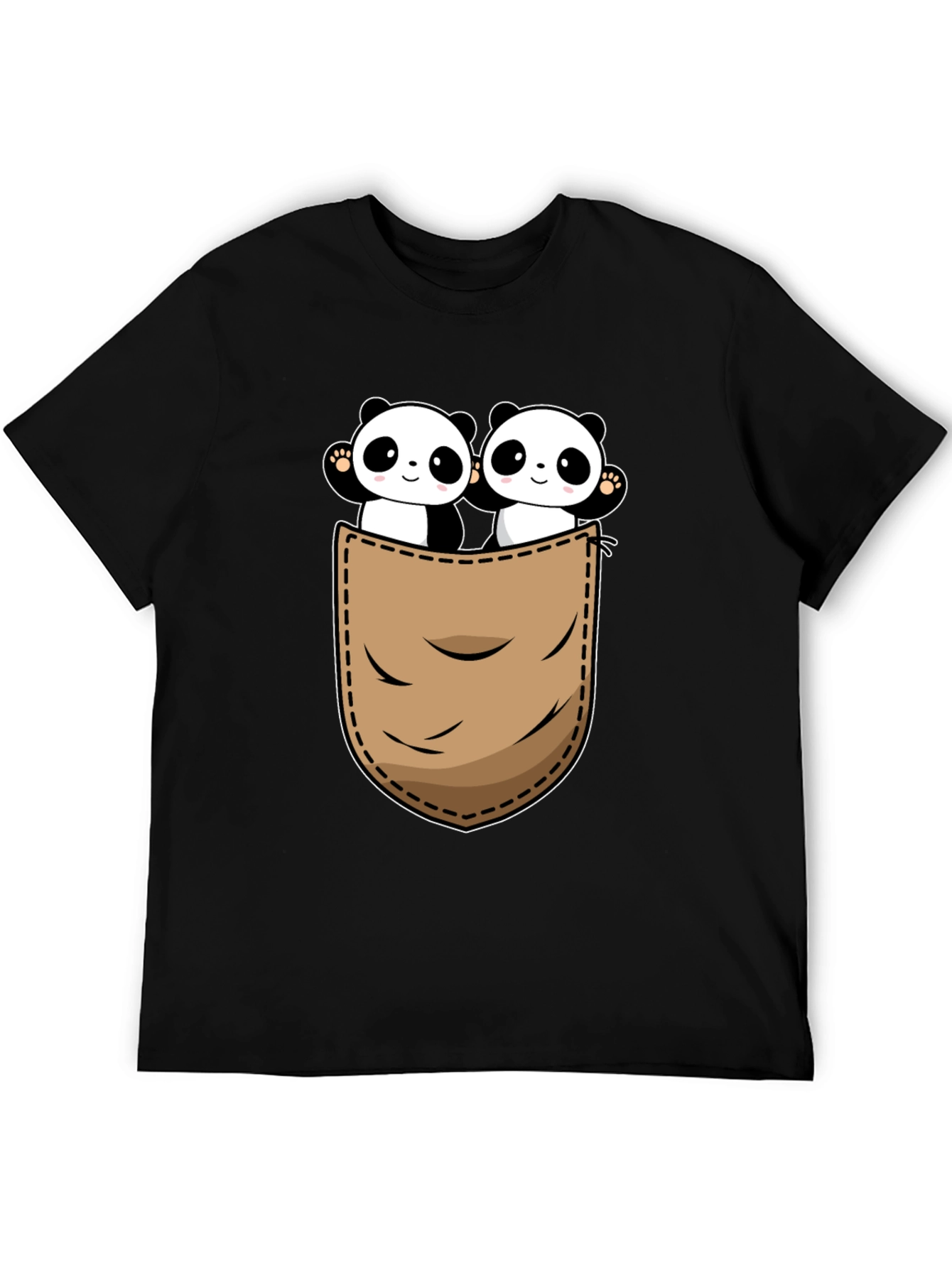 Black Panda Pocket T-Shirt - Cute Graphic Tee view 5