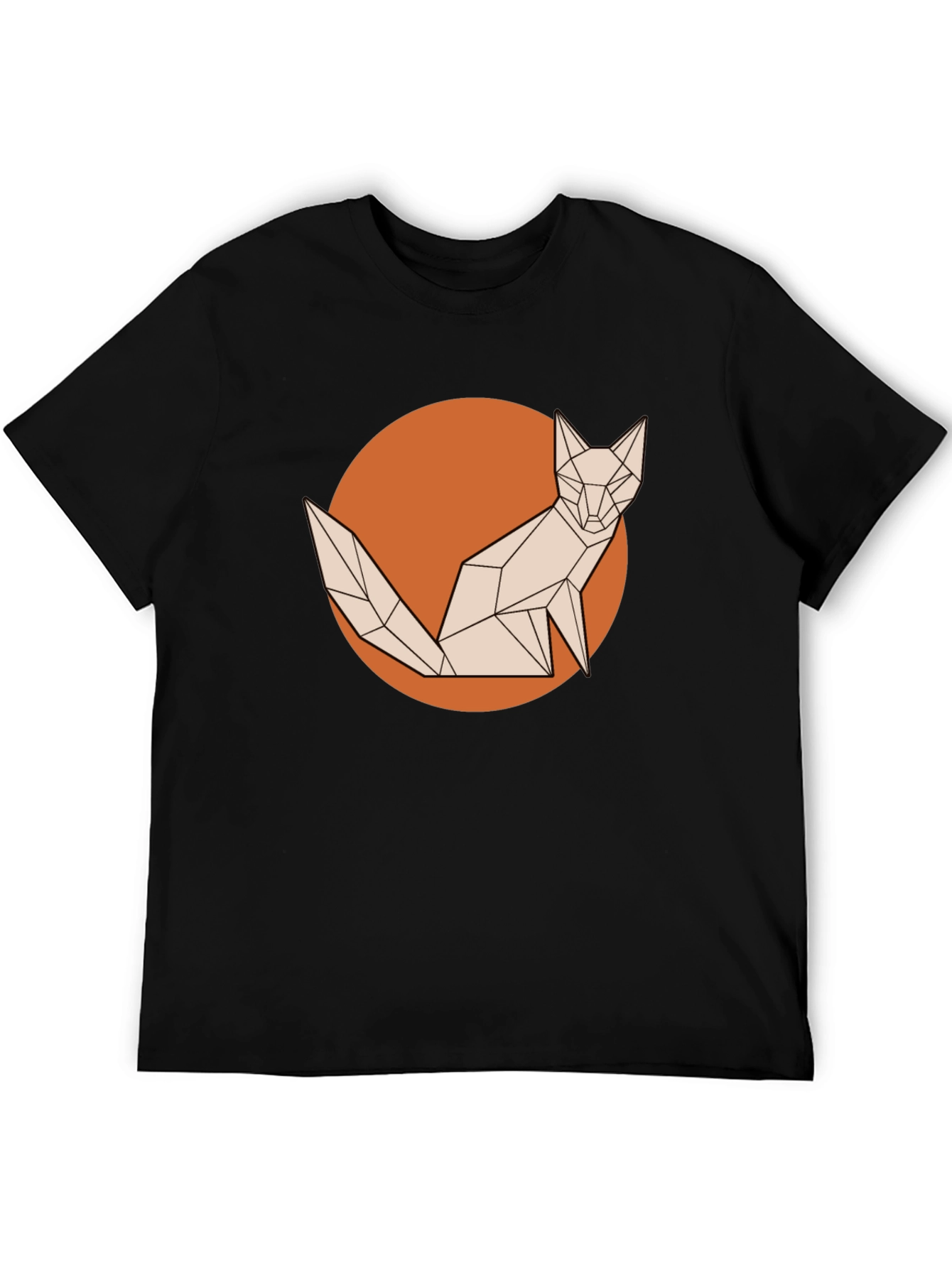 Black Geometric Fox Graphic Tee - Stylish Men's T-Shirt view 5