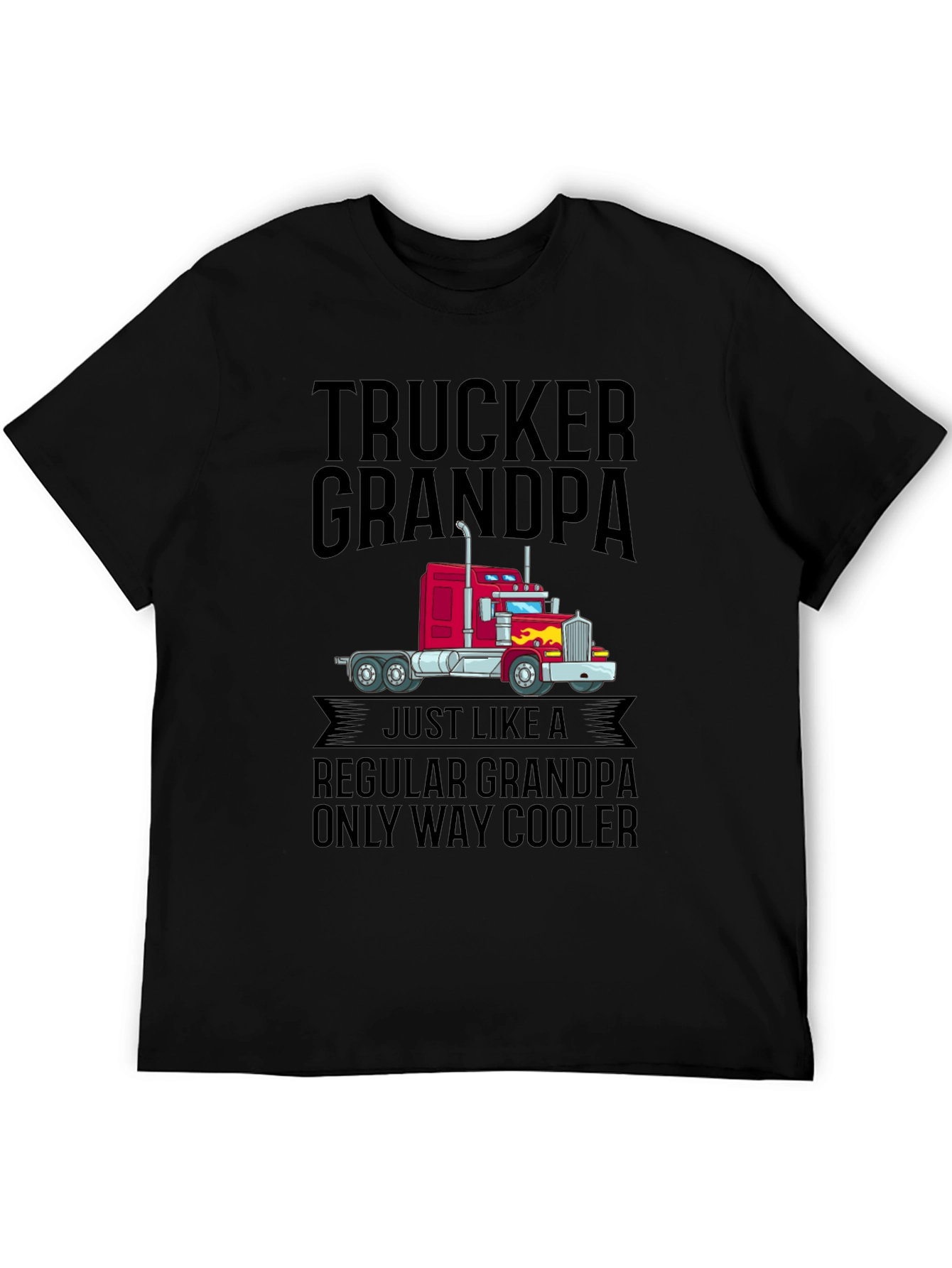 Black Trucker Grandpa T-Shirt - Way Cooler Than Regular Grandpas view 5