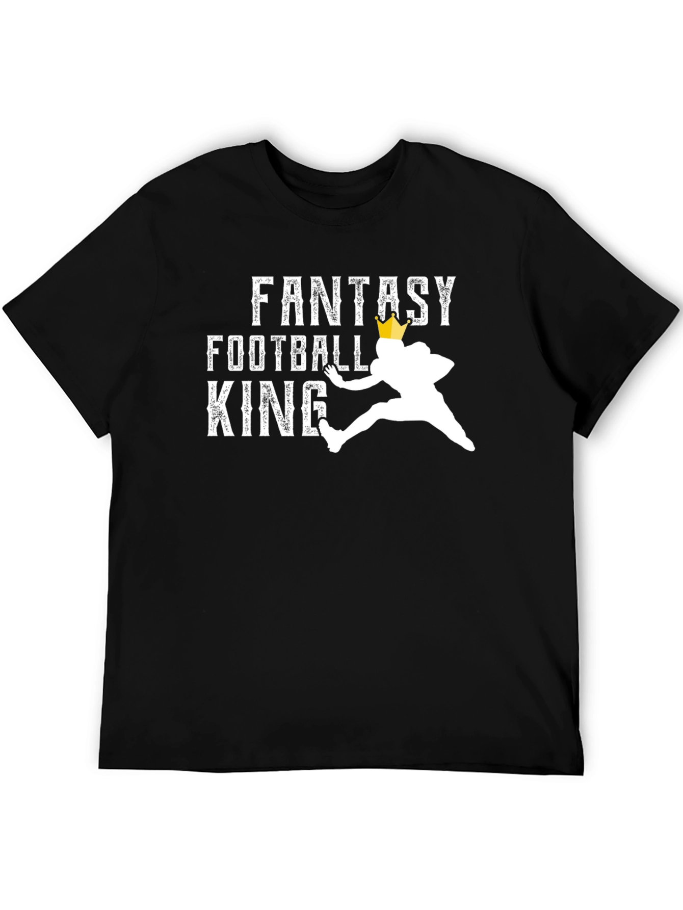 Black Fantasy Football King T-Shirt view 5
