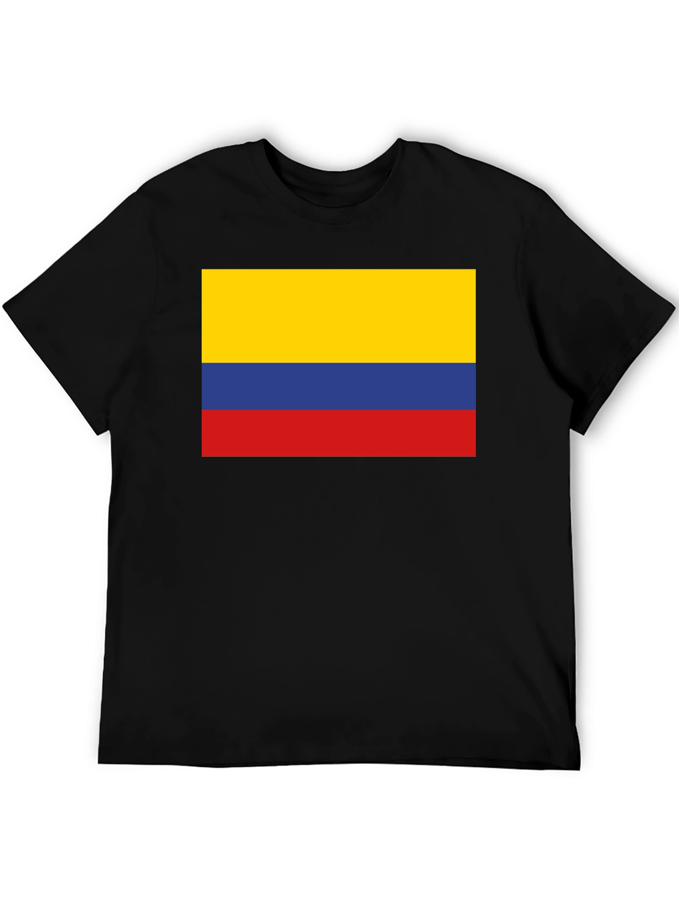 Black Colombia Flag Graphic Tee - Black Cotton T-Shirt view 5