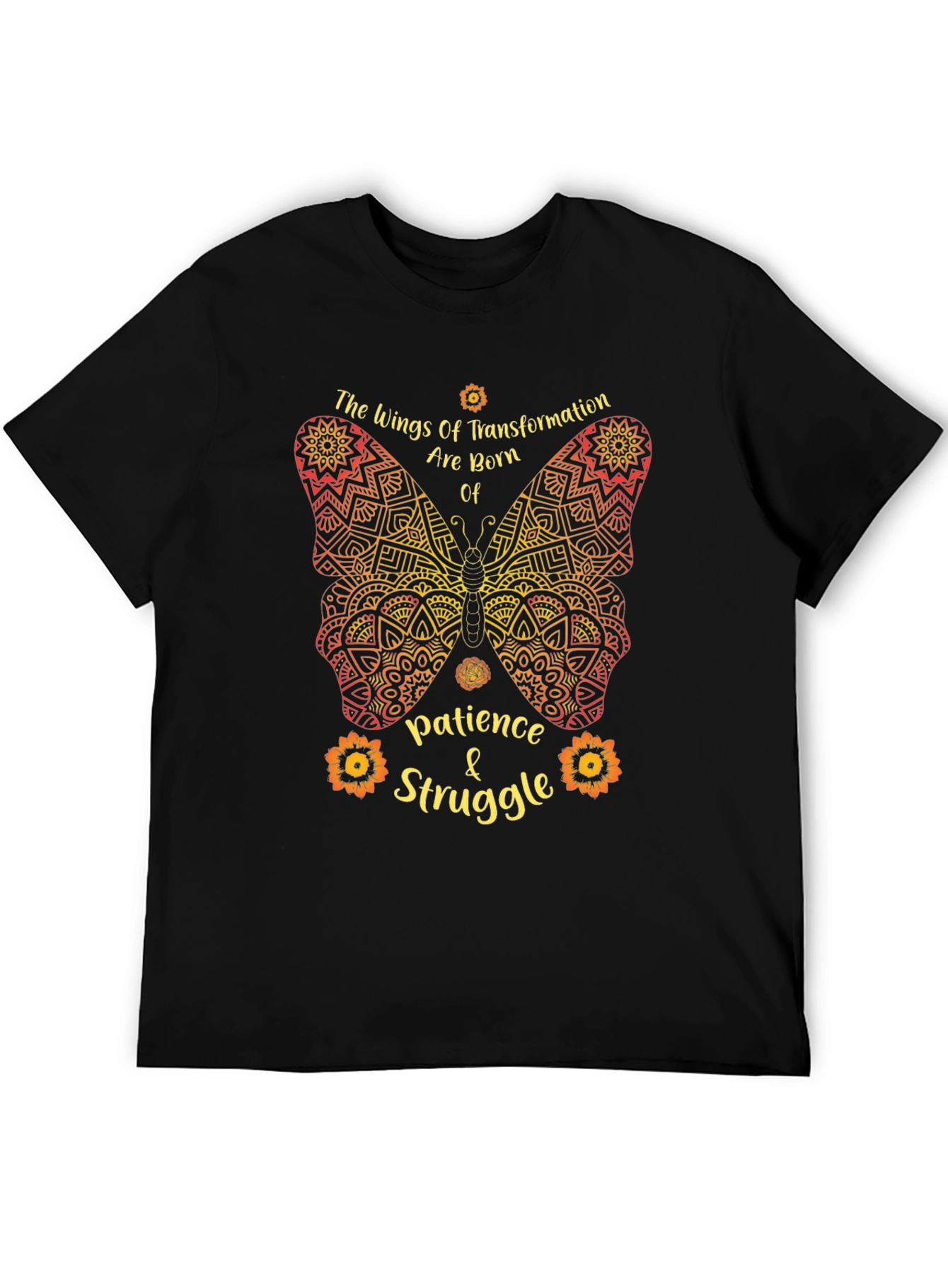 Black Butterfly Transformation T-Shirt - Patience & Struggle view 5