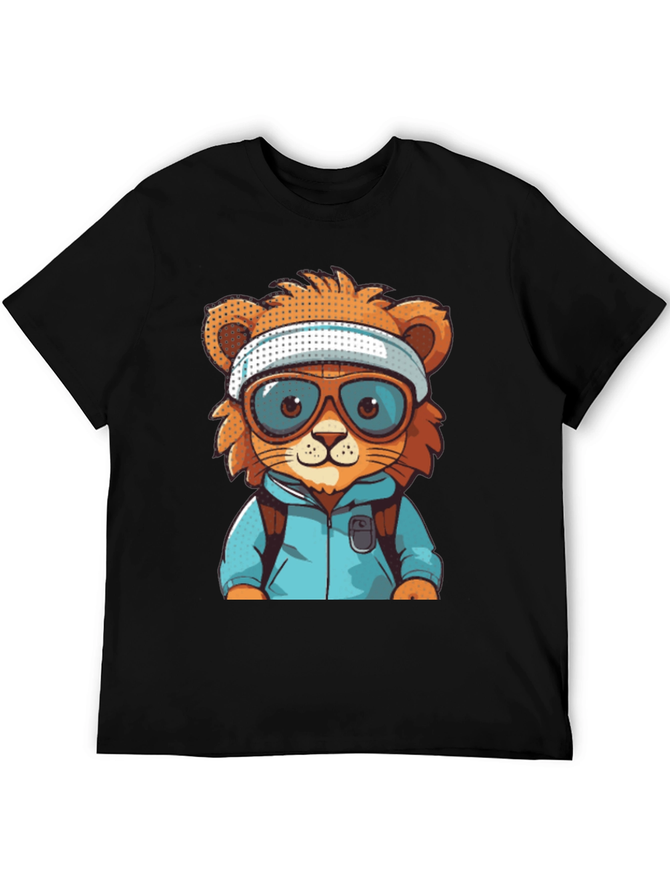 Black Cartoon Lion T-Shirt view 5