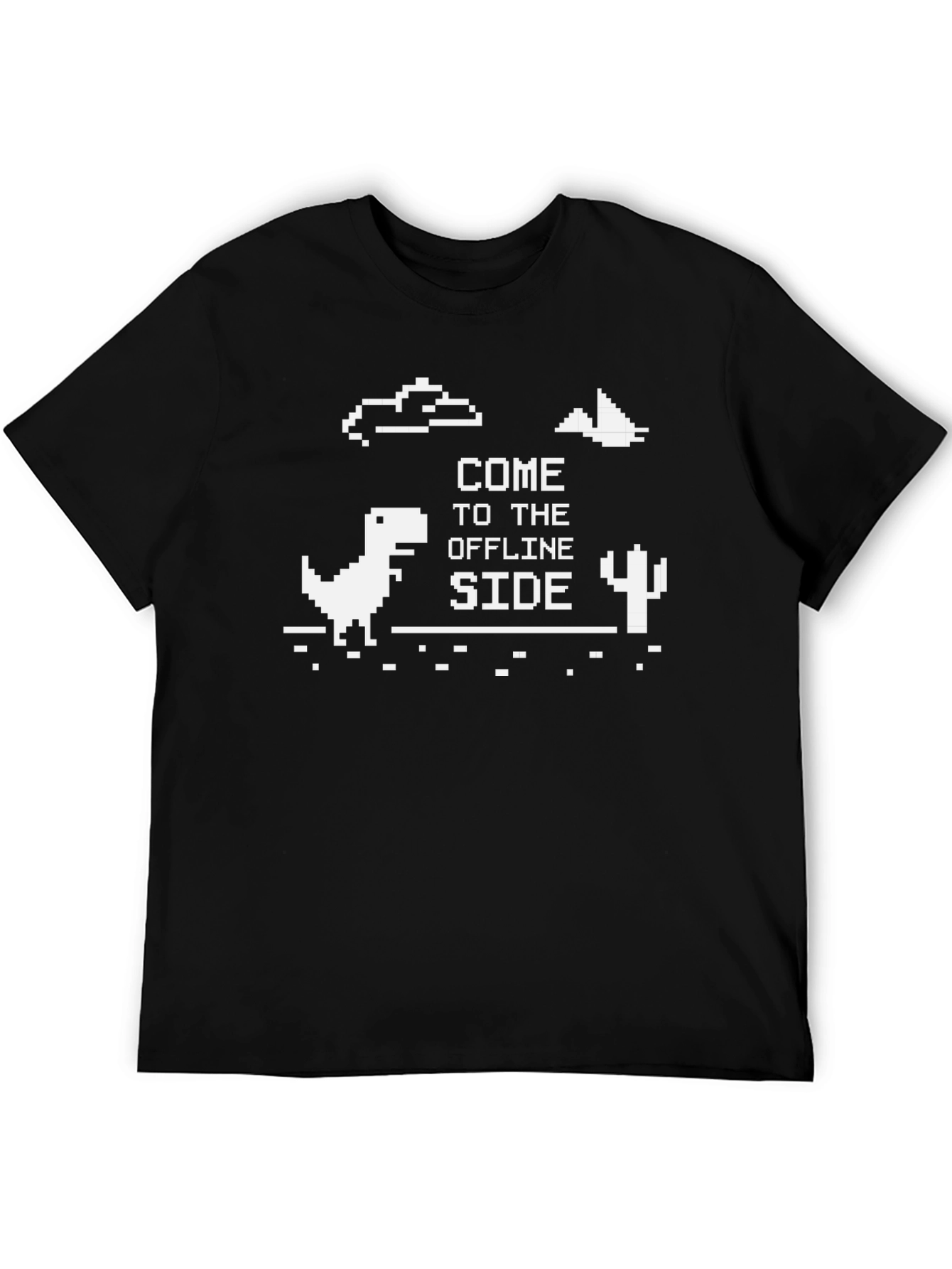 Black Offline Side Pixel Art T-Shirt - Funny Geeky Tee view 5