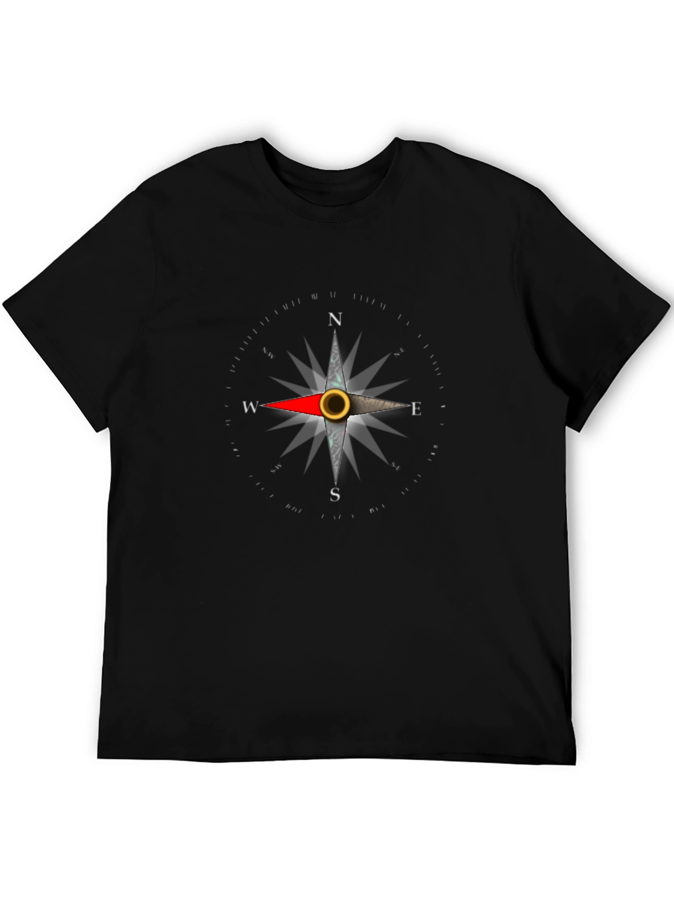 Black Compass Rose Graphic Tee - Classic Black view 5