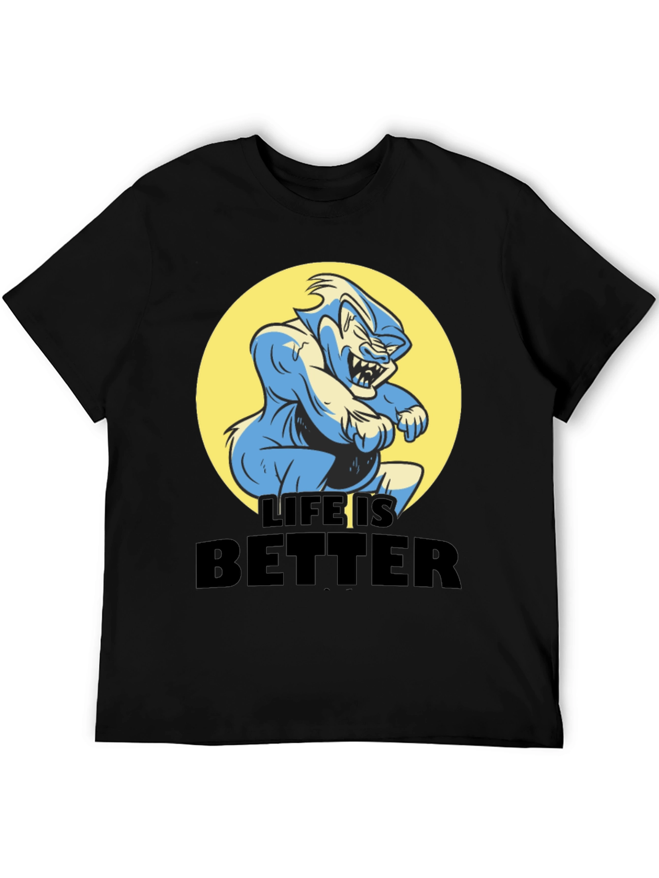 Black Life is Better Cartoon Graphic Tee view 5