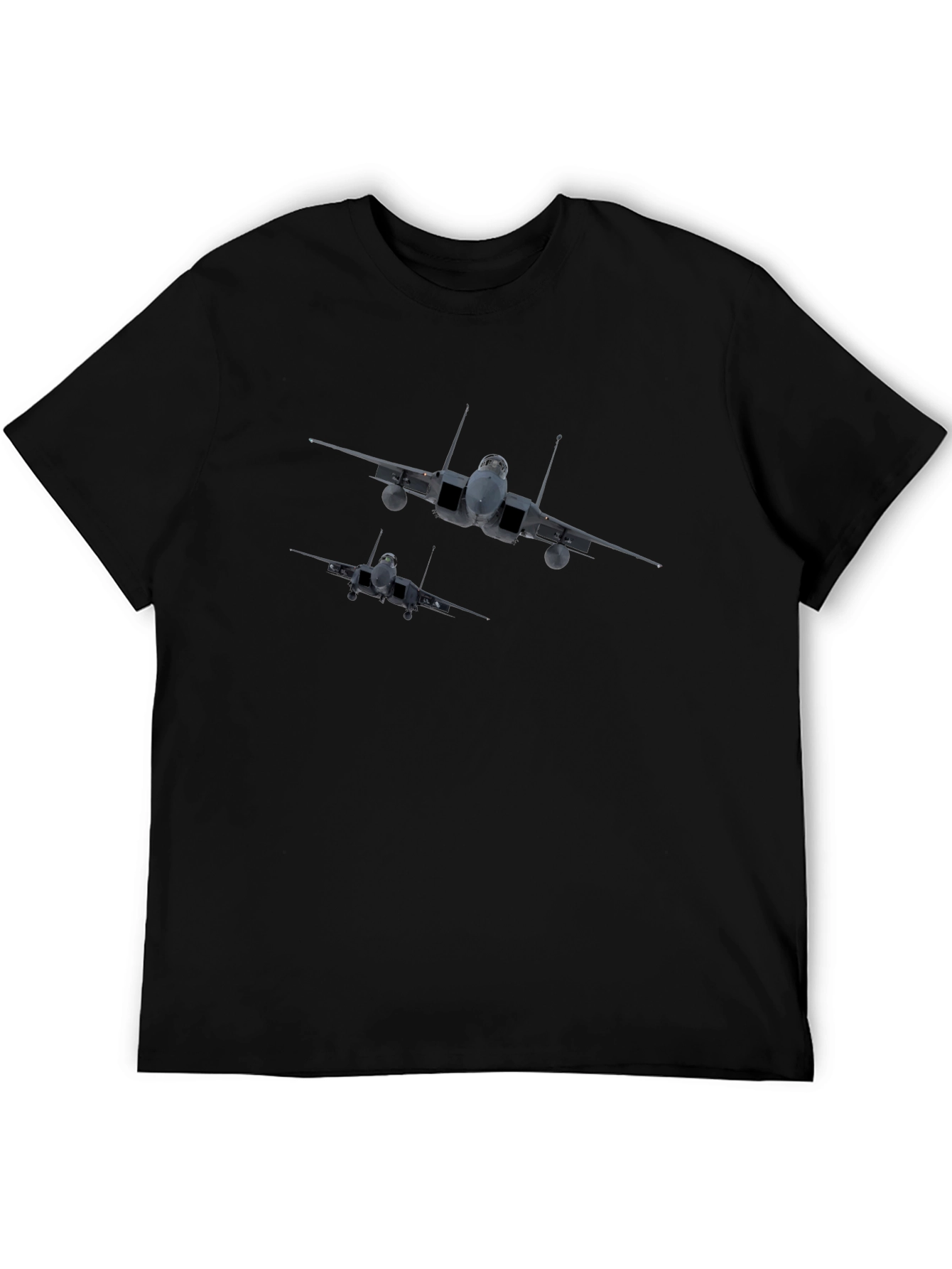 Black Fighter Jet Graphic Tee - Black view 5