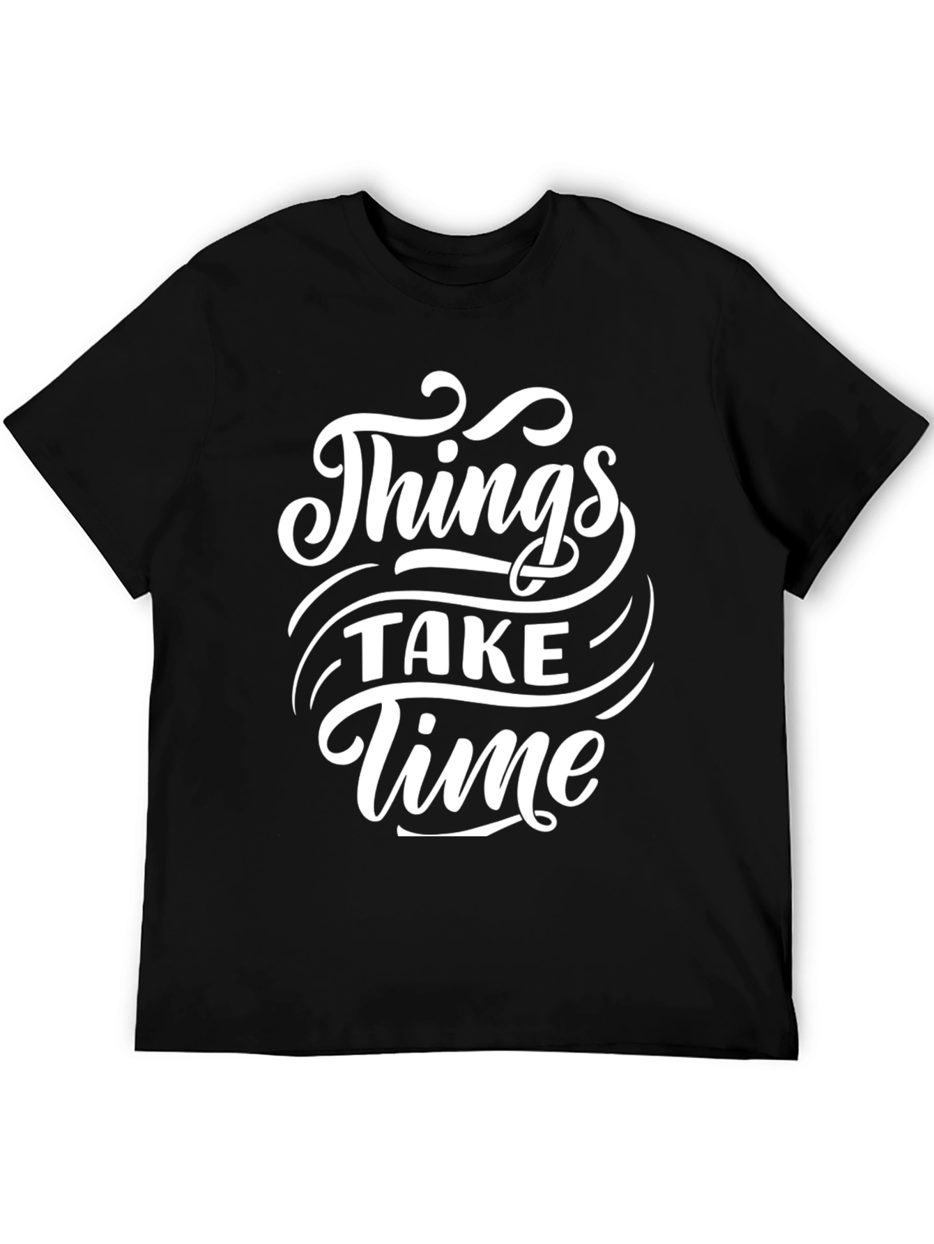 Black Things Take Time Graphic Black T-Shirt view 5