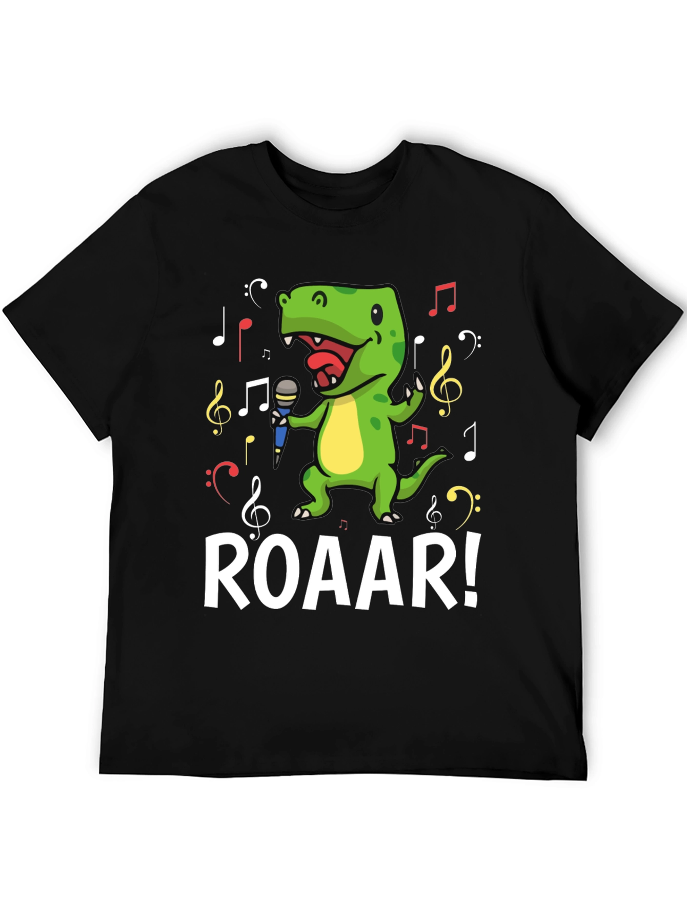 Black Dino Singer T-Shirt - Roar! view 5