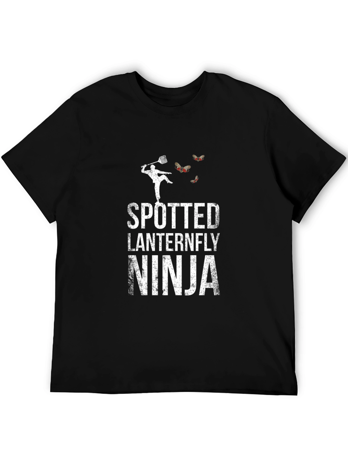 Black Spotted Lanternfly Ninja T-Shirt, Insect Humor Tee view 5