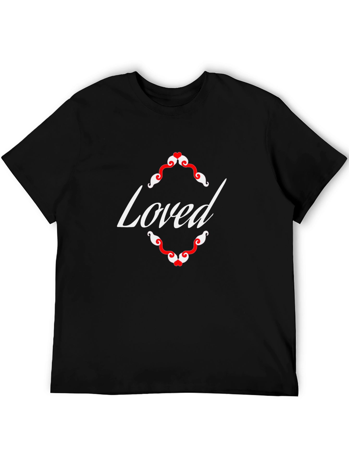 Black Loved Graphic Tee - Black Cotton T-Shirt view 5