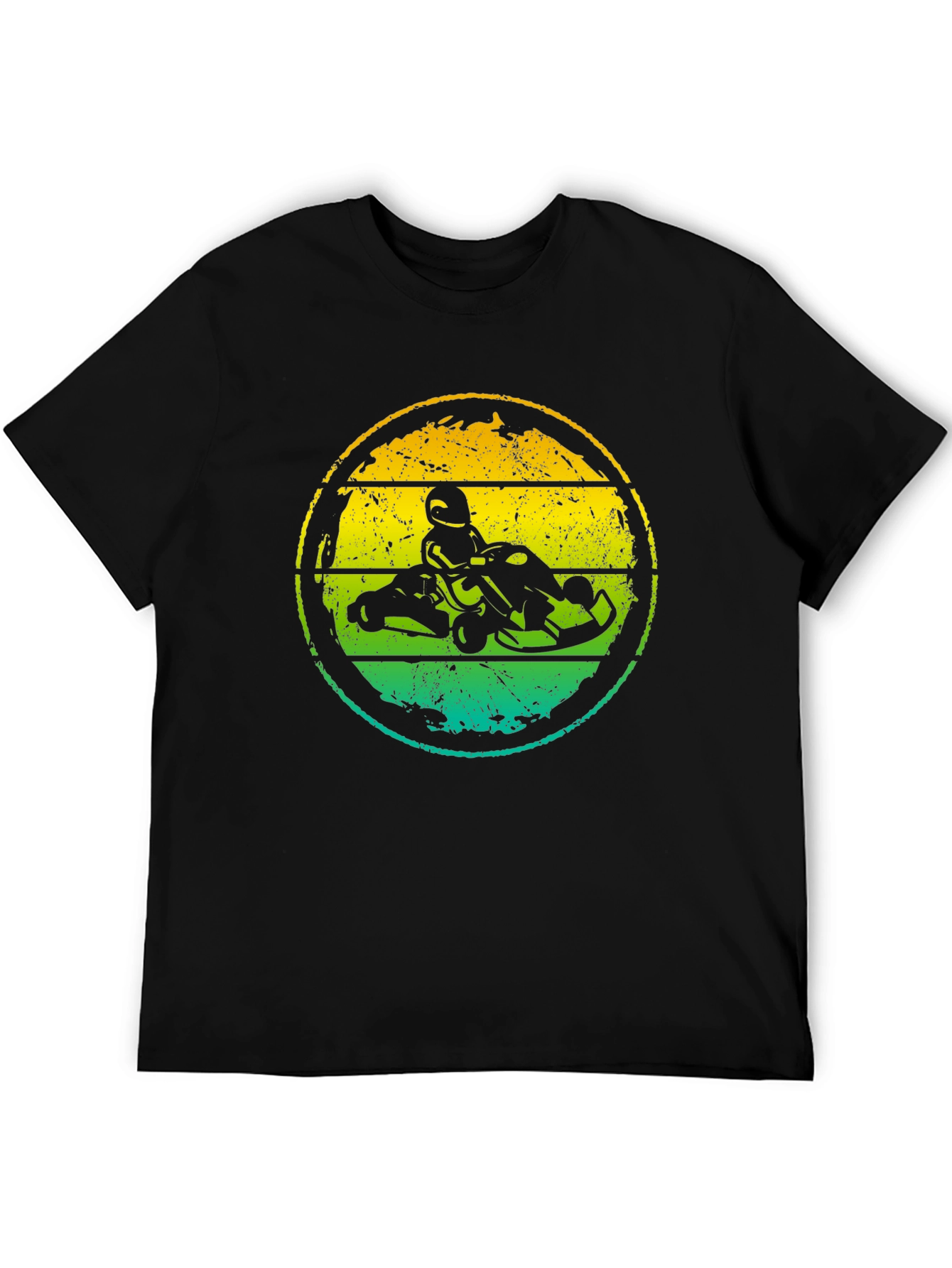 Black Retro Go-Kart Racing Graphic Tee view 5