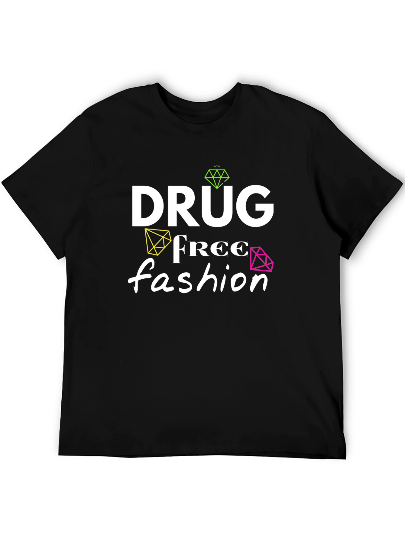 Black Drug Free Fashion T-Shirt view 5