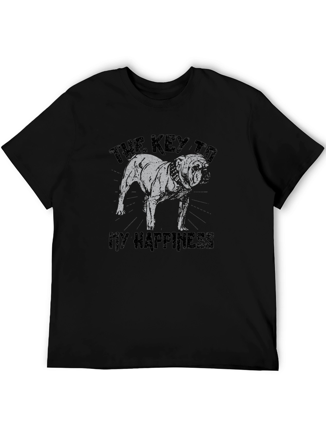 Black Bulldog Happiness Graphic T-Shirt - Black view 5