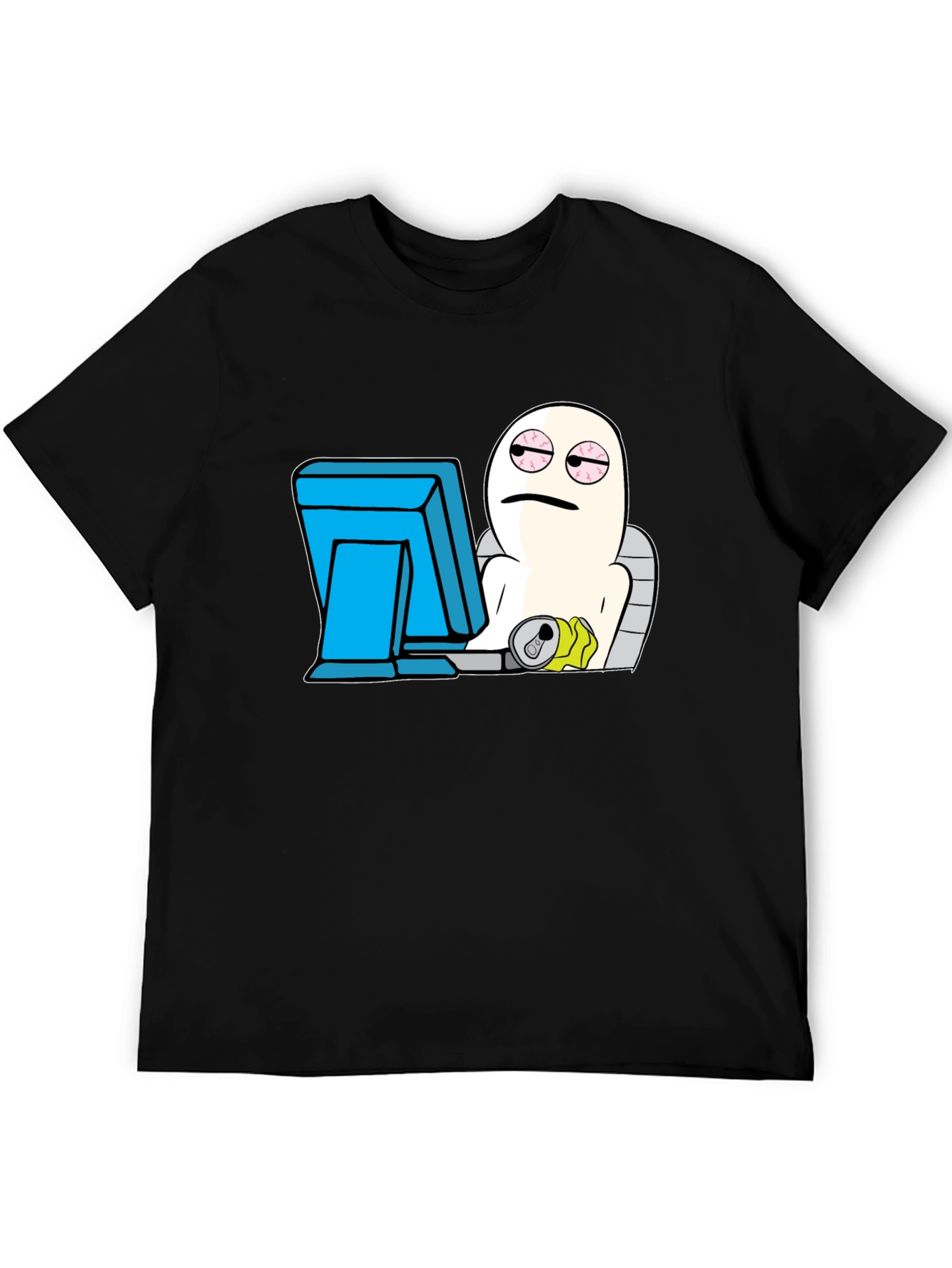 Black Humorous Computer Meme Black T-Shirt view 5