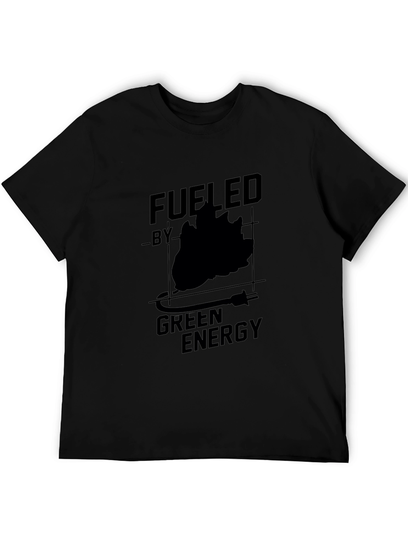 Black Fueled by Green Energy Black Graphic Tee view 5