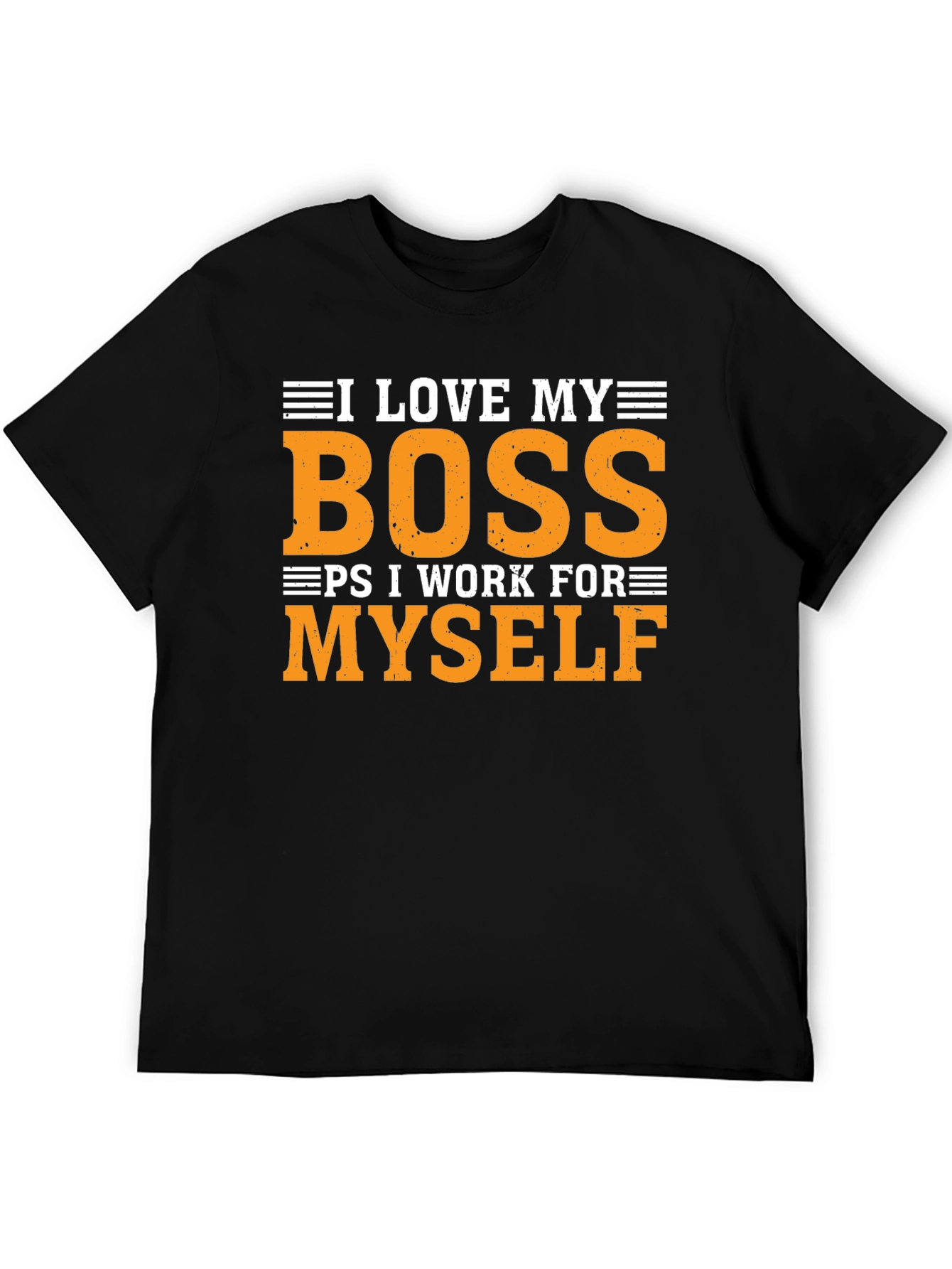 Black I Love My Boss Funny T-Shirt view 5