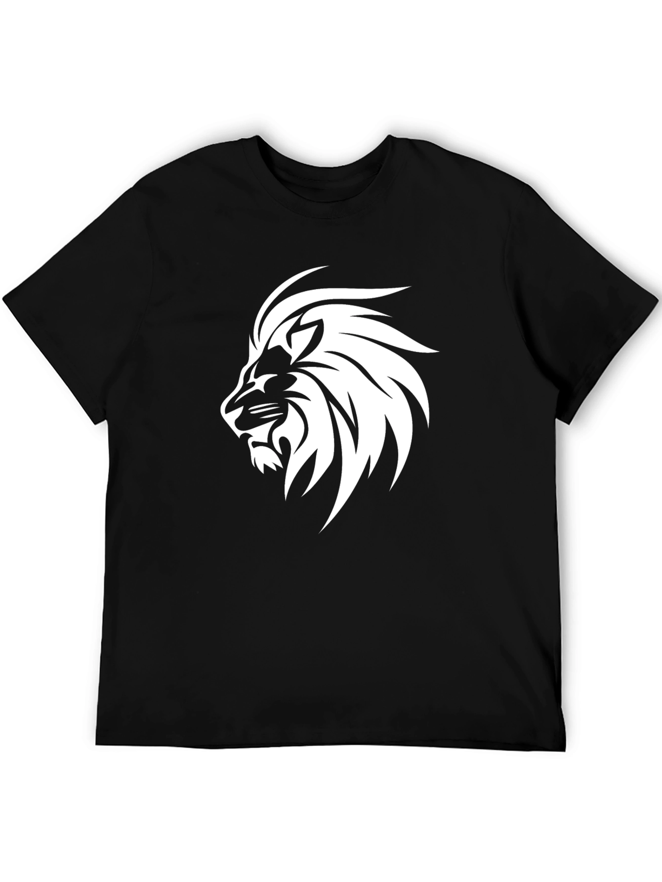 Black Bold Lion Graphic Tee - Black Cotton Blend view 5