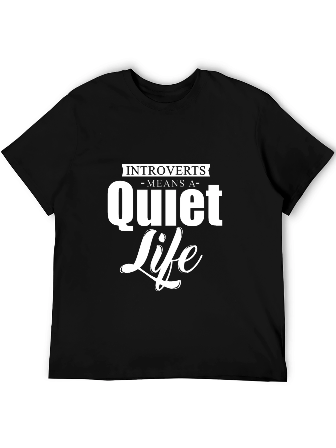 Black Introverts Quiet Life Graphic T-Shirt view 5