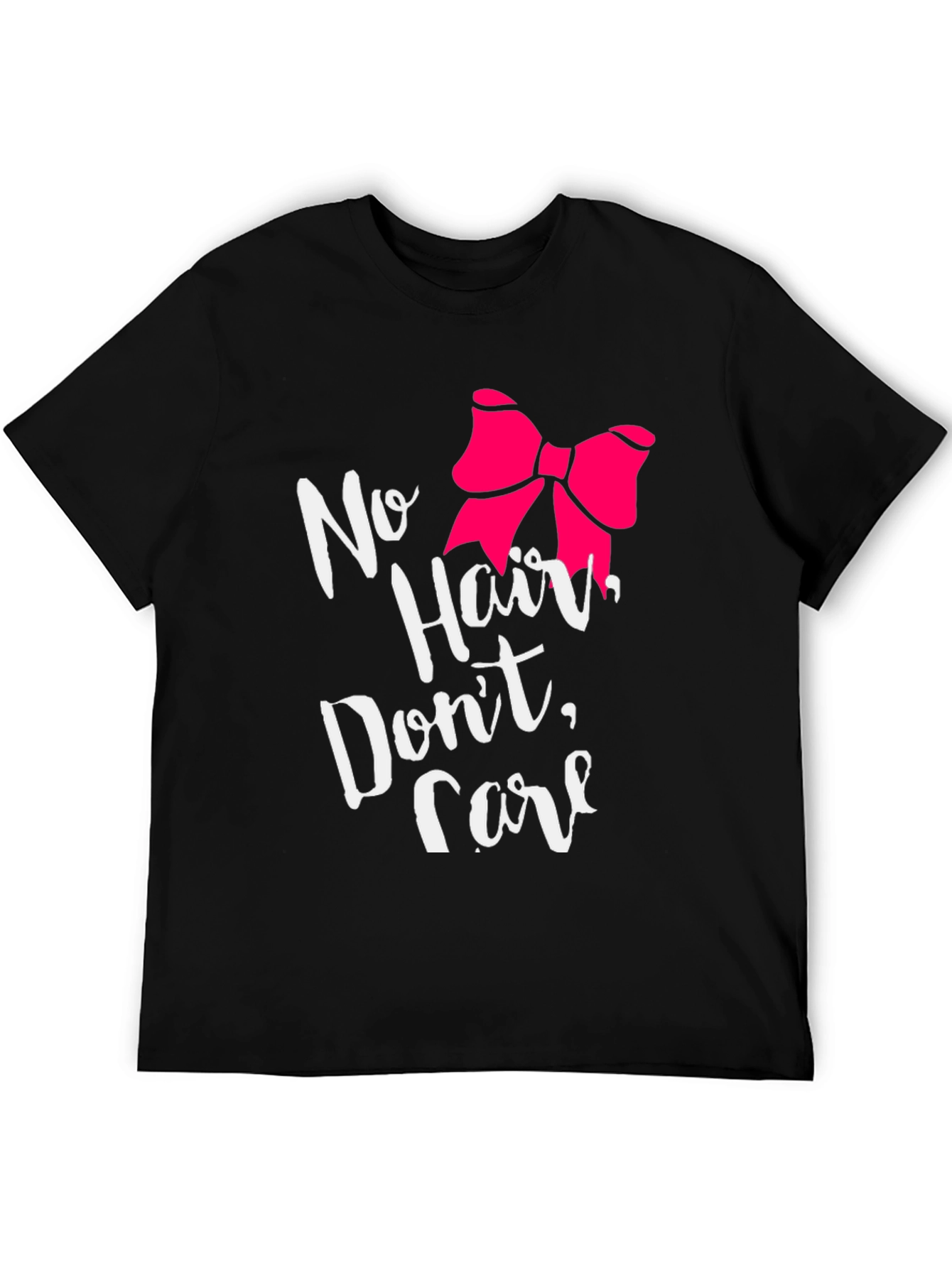 Black No Hair Don't Care T-Shirt view 5