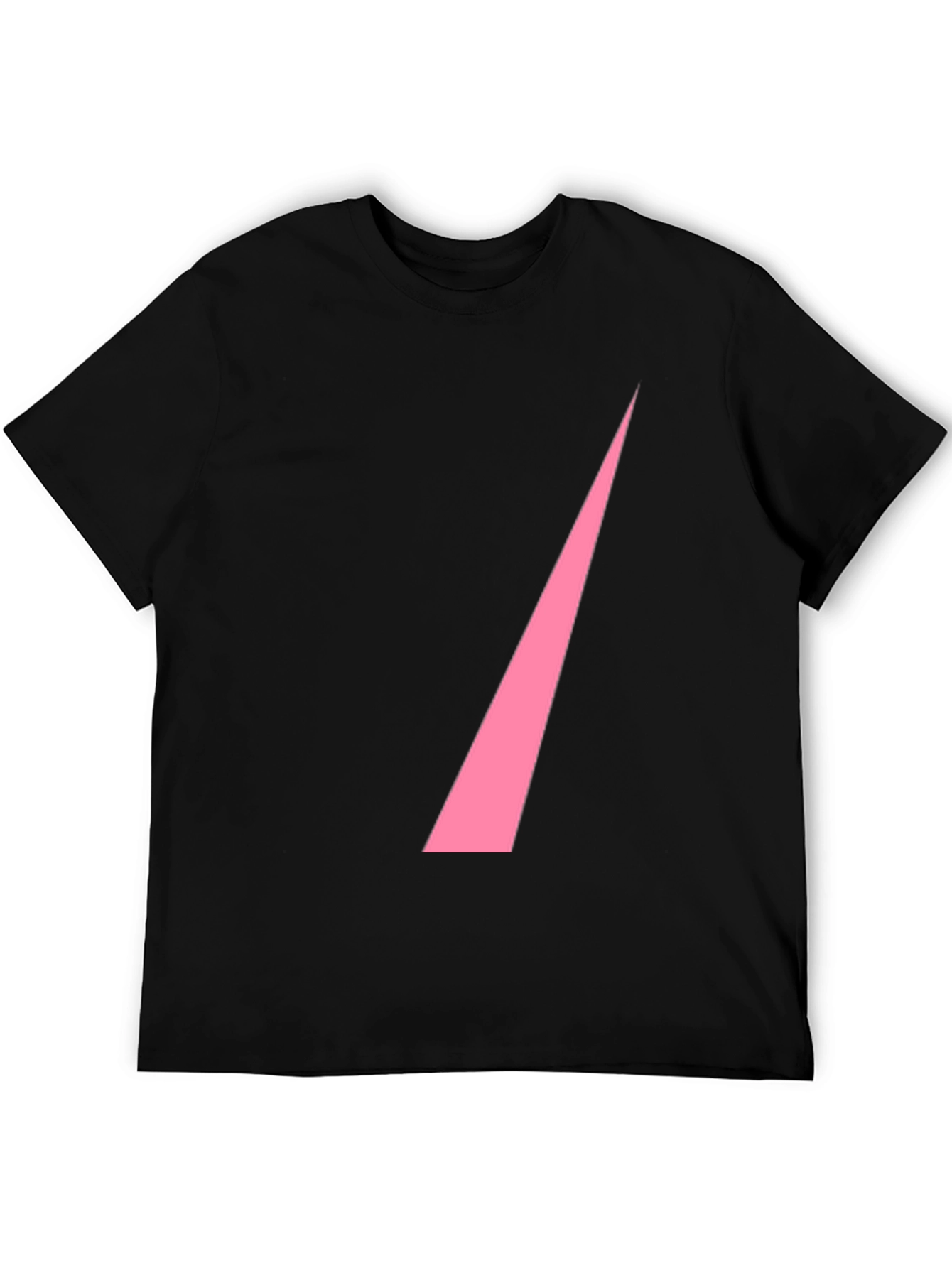Black Modern Pink Slash Graphic Black T-Shirt view 5