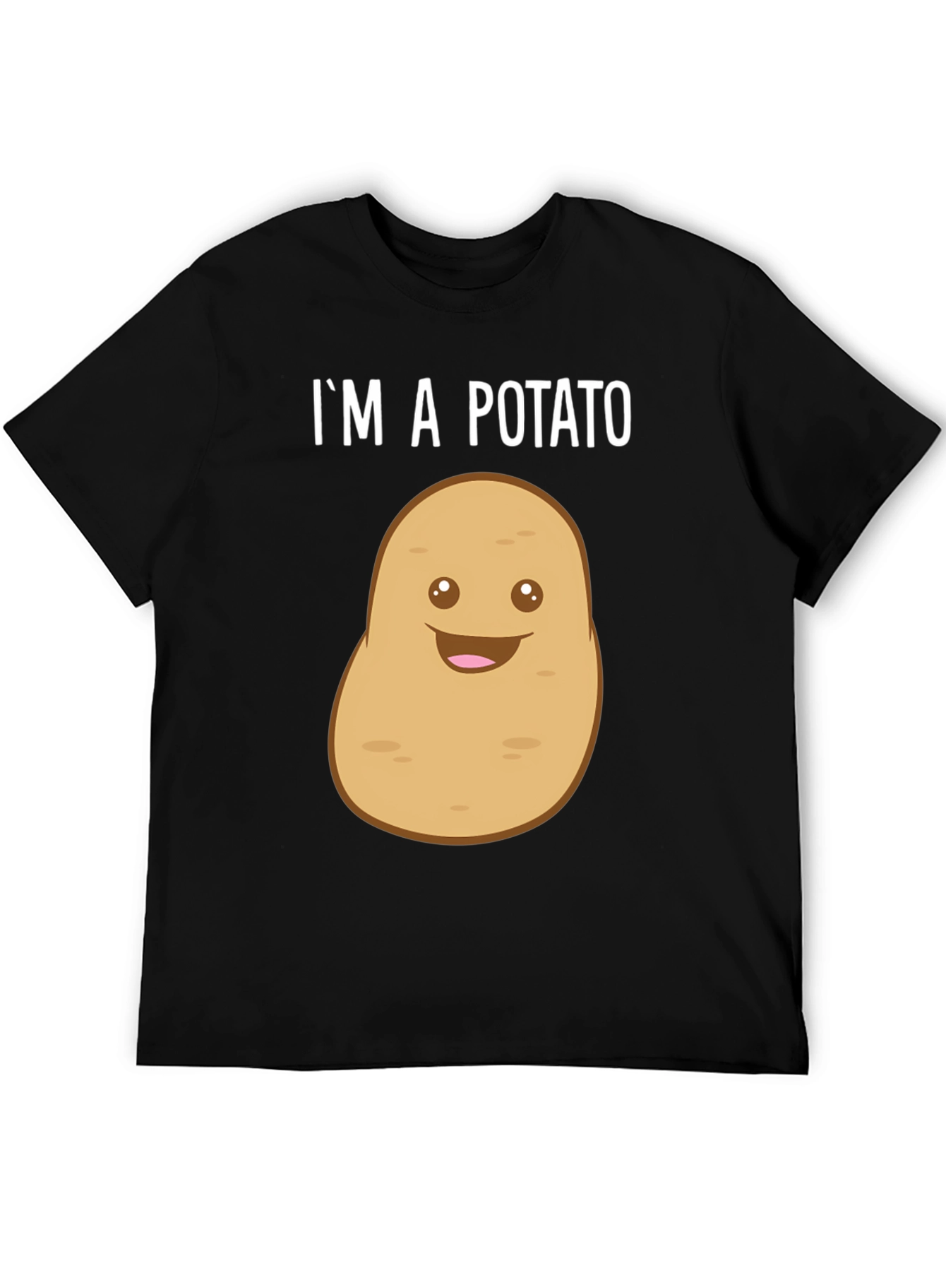 Black Funny Potato T-Shirt - "I'm A Potato" Graphic Tee view 5