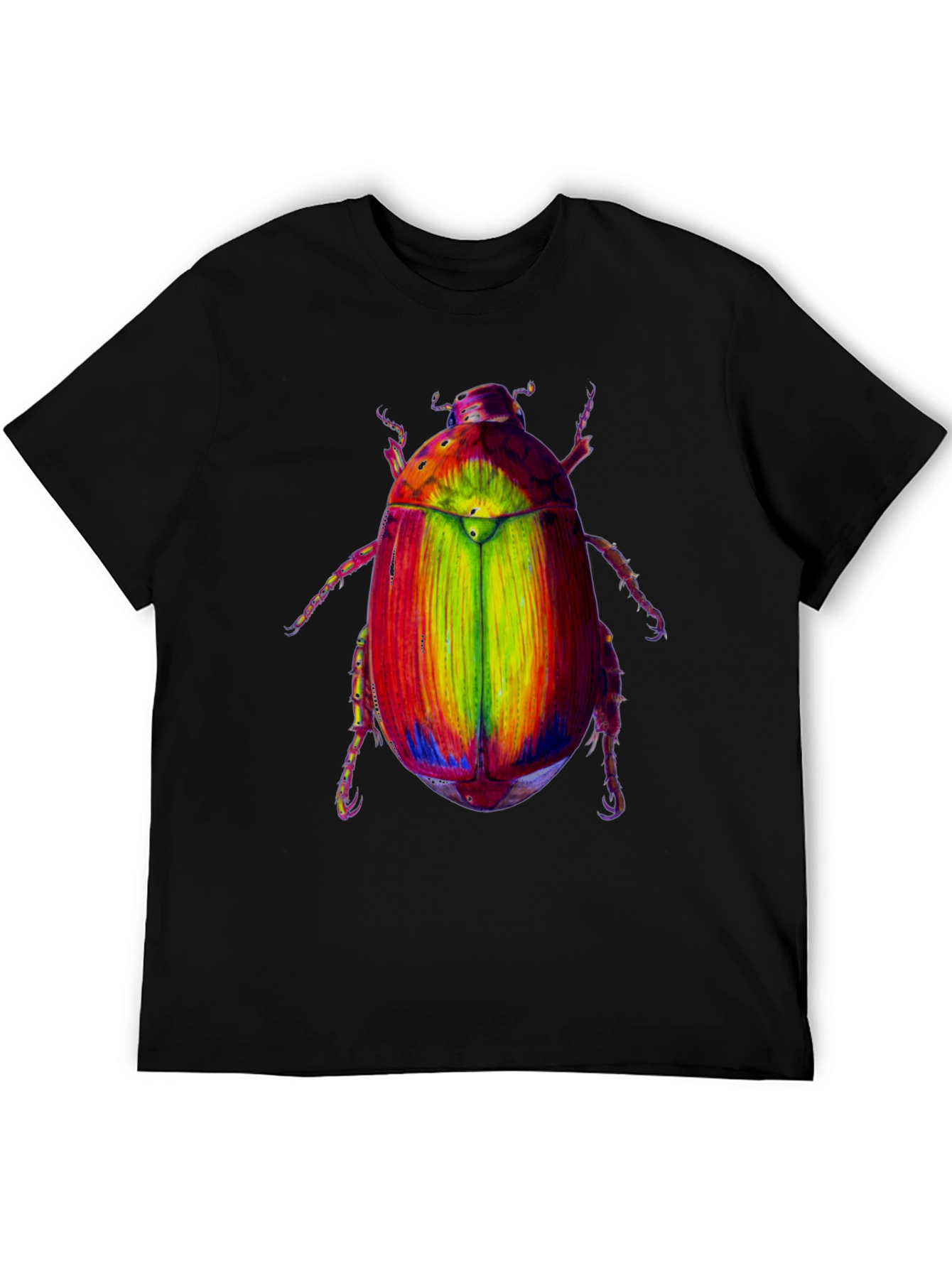 Black Rainbow Beetle Graphic T-Shirt view 5