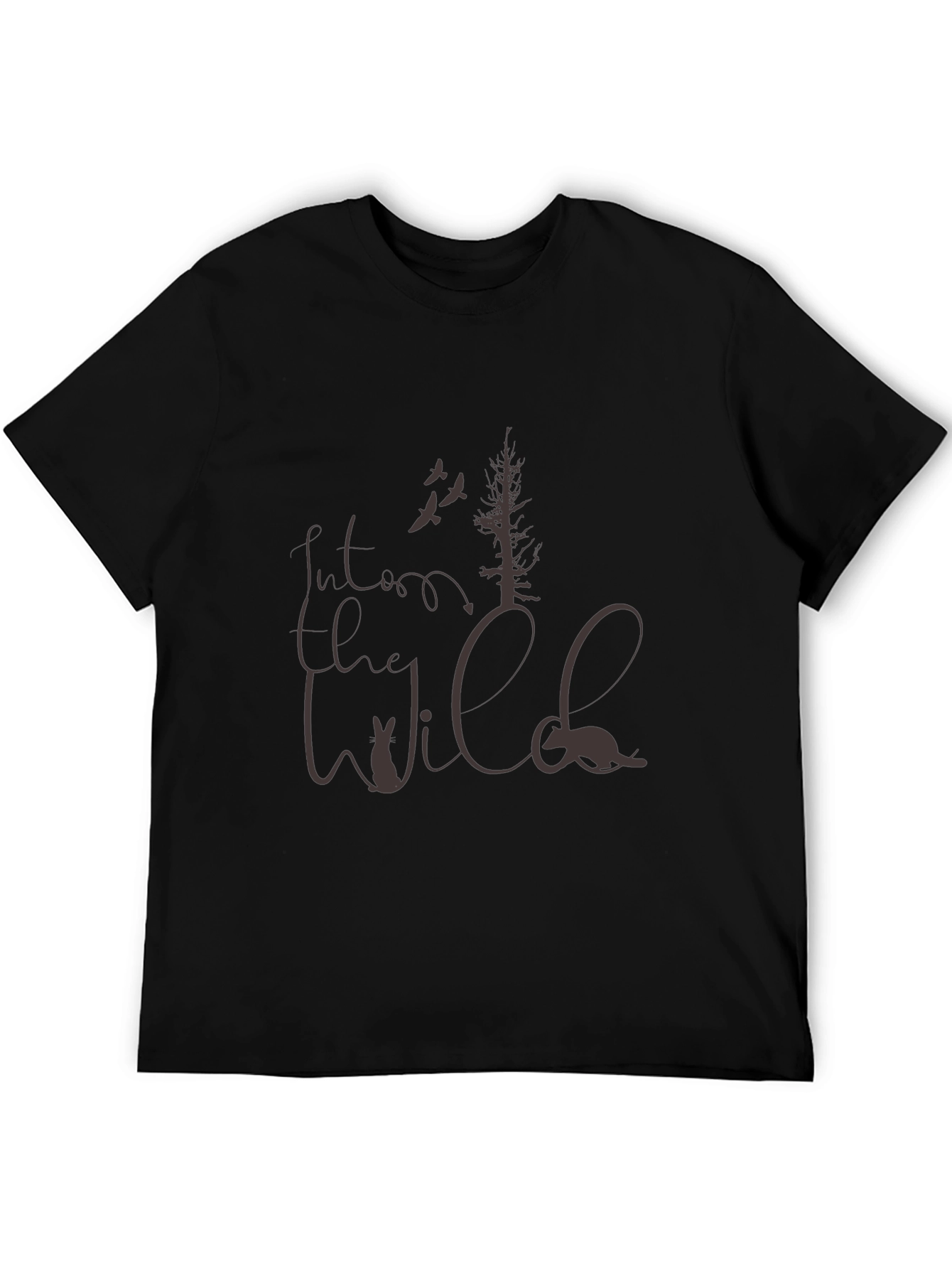 Black Into the Wild T-Shirt - Nature Graphic Tee view 5