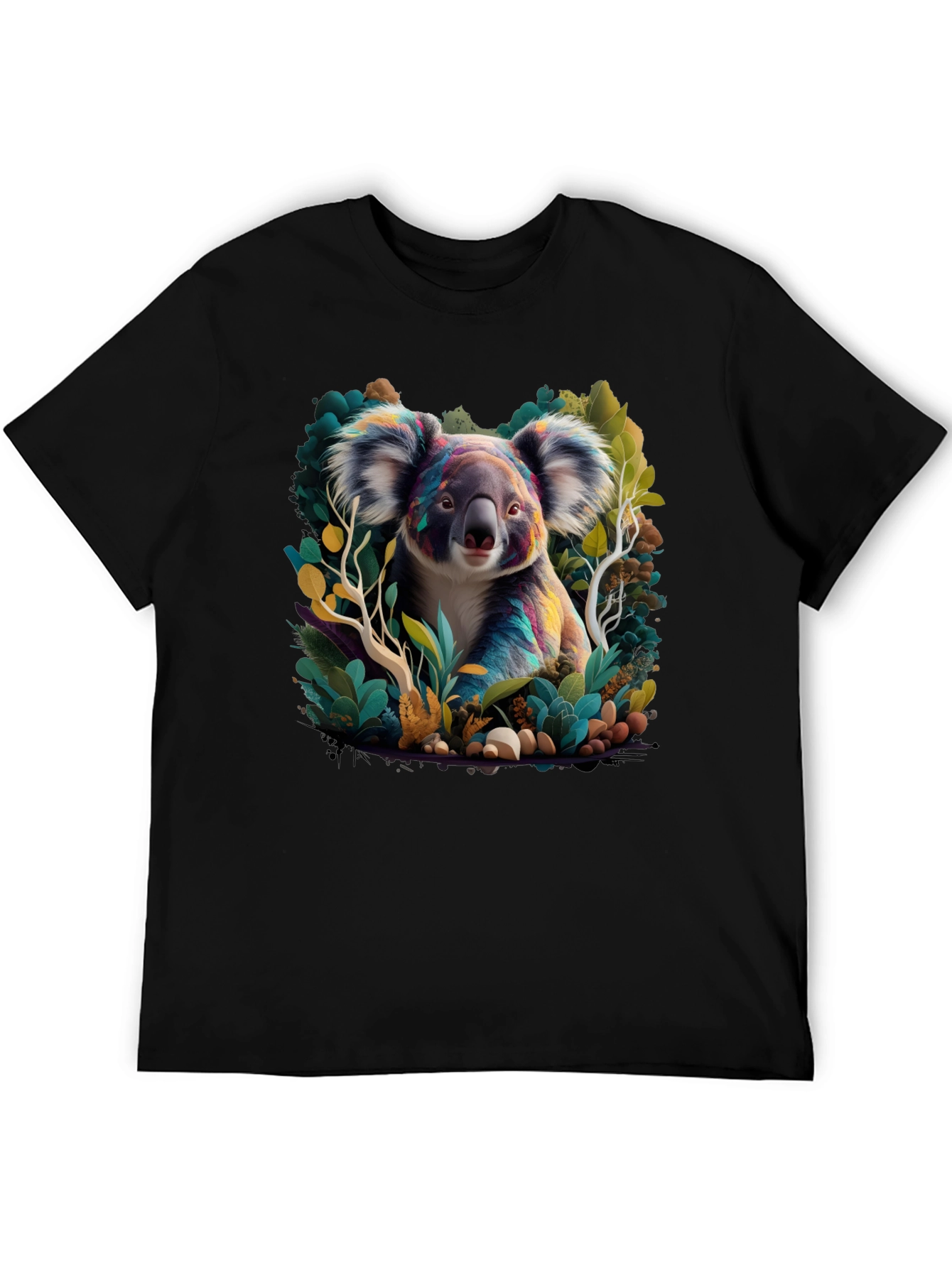 Black Koala Art Graphic Tee - Black view 5