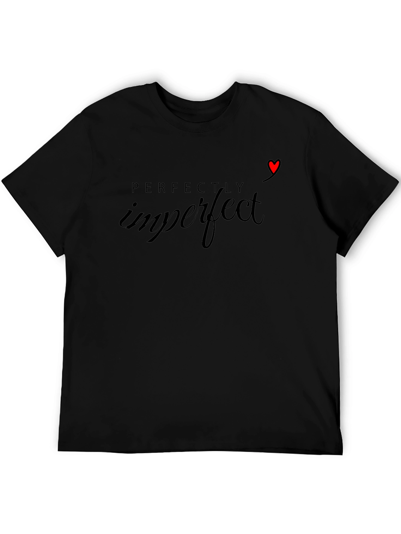 Black Perfectly Imperfect Graphic Tee - Black Cotton Shirt view 5