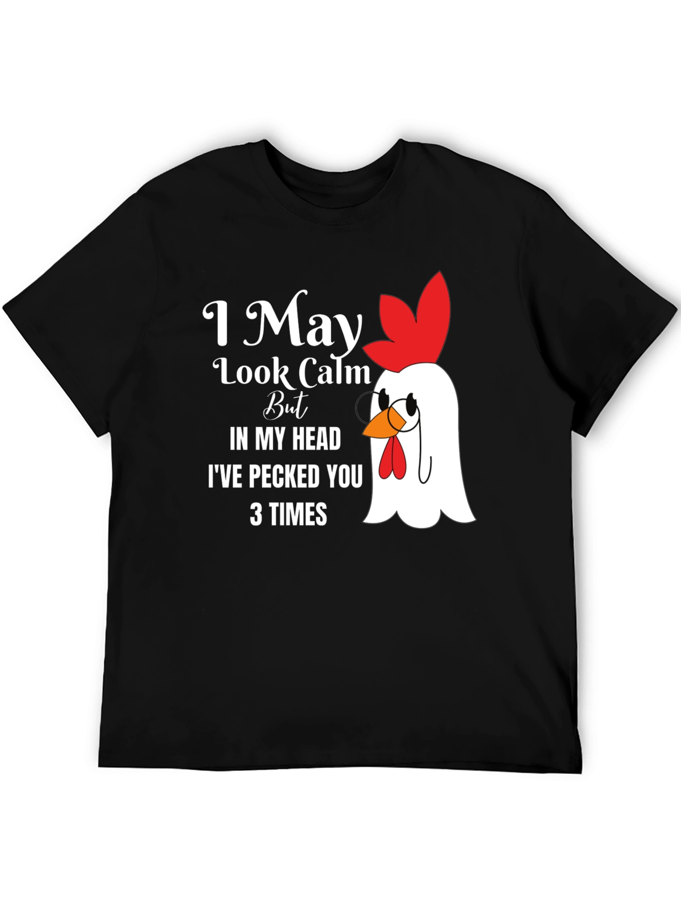 Black I May Look Calm Chicken Graphic Tee view 5
