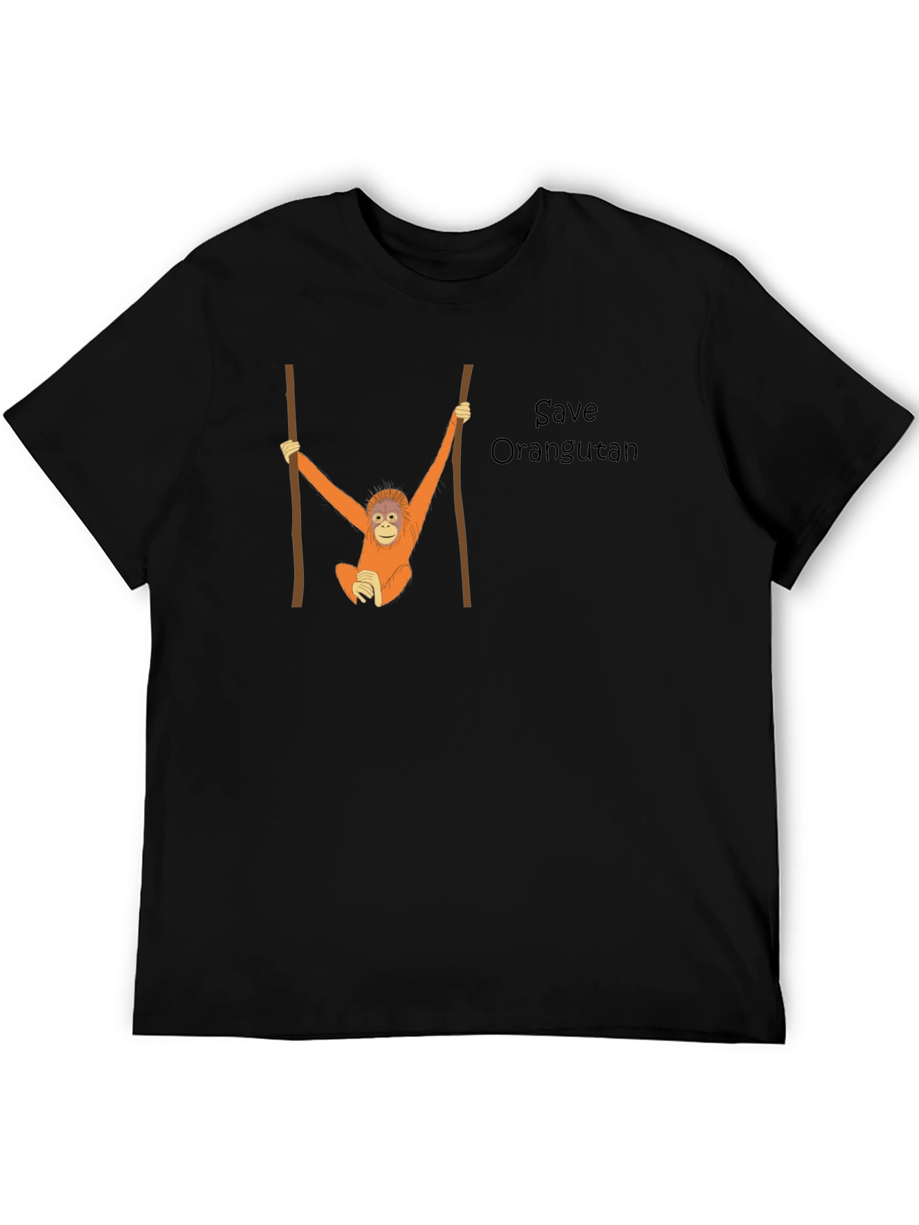 Black Save Orangutan Graphic Tee - Black view 5