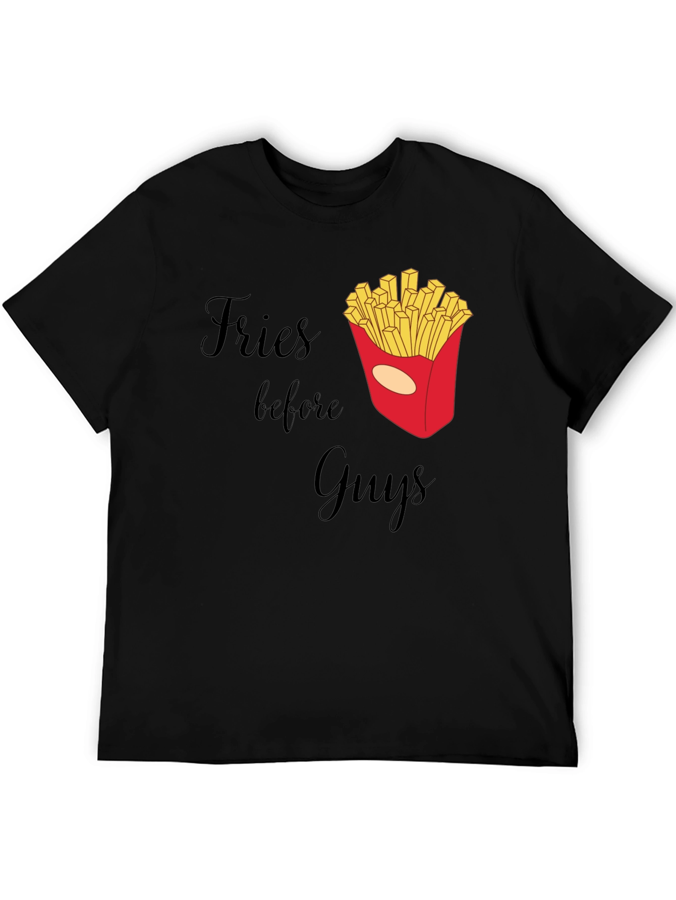 Black Fries Before Guys Graphic T-Shirt view 5