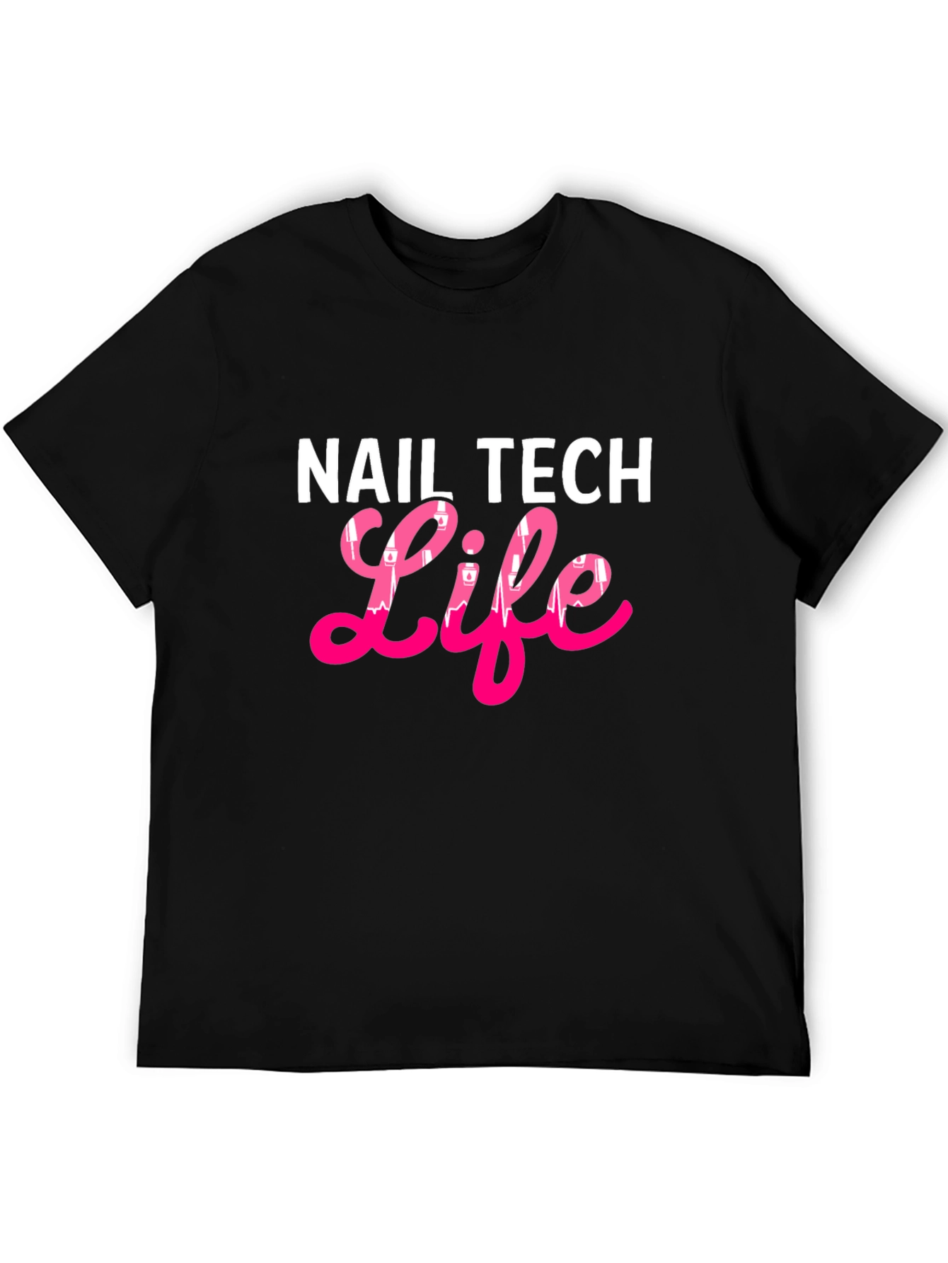 Black Nail Tech Life Black T-Shirt view 5