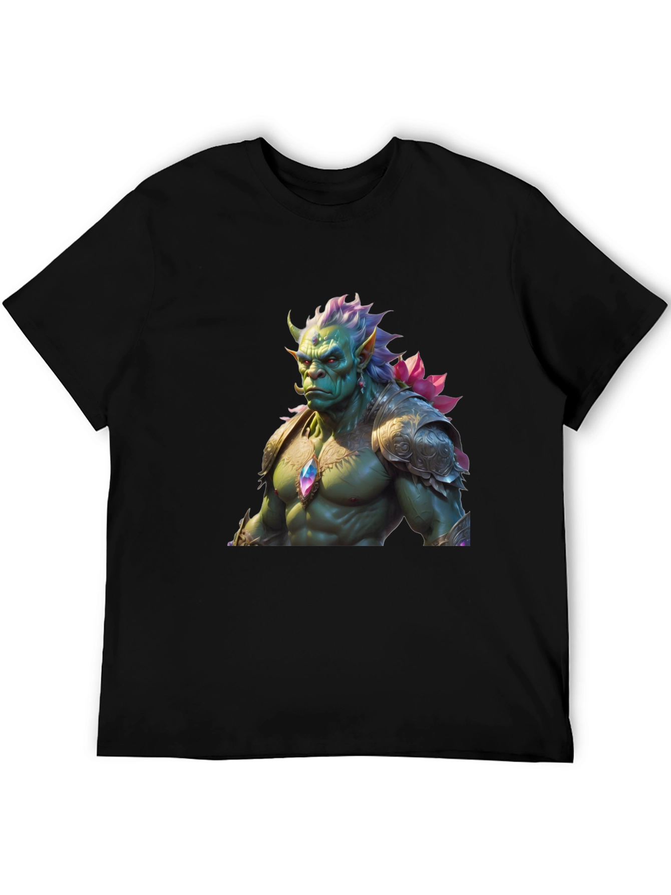 Black Fantasy Creature Graphic Tee - Unique Design view 5