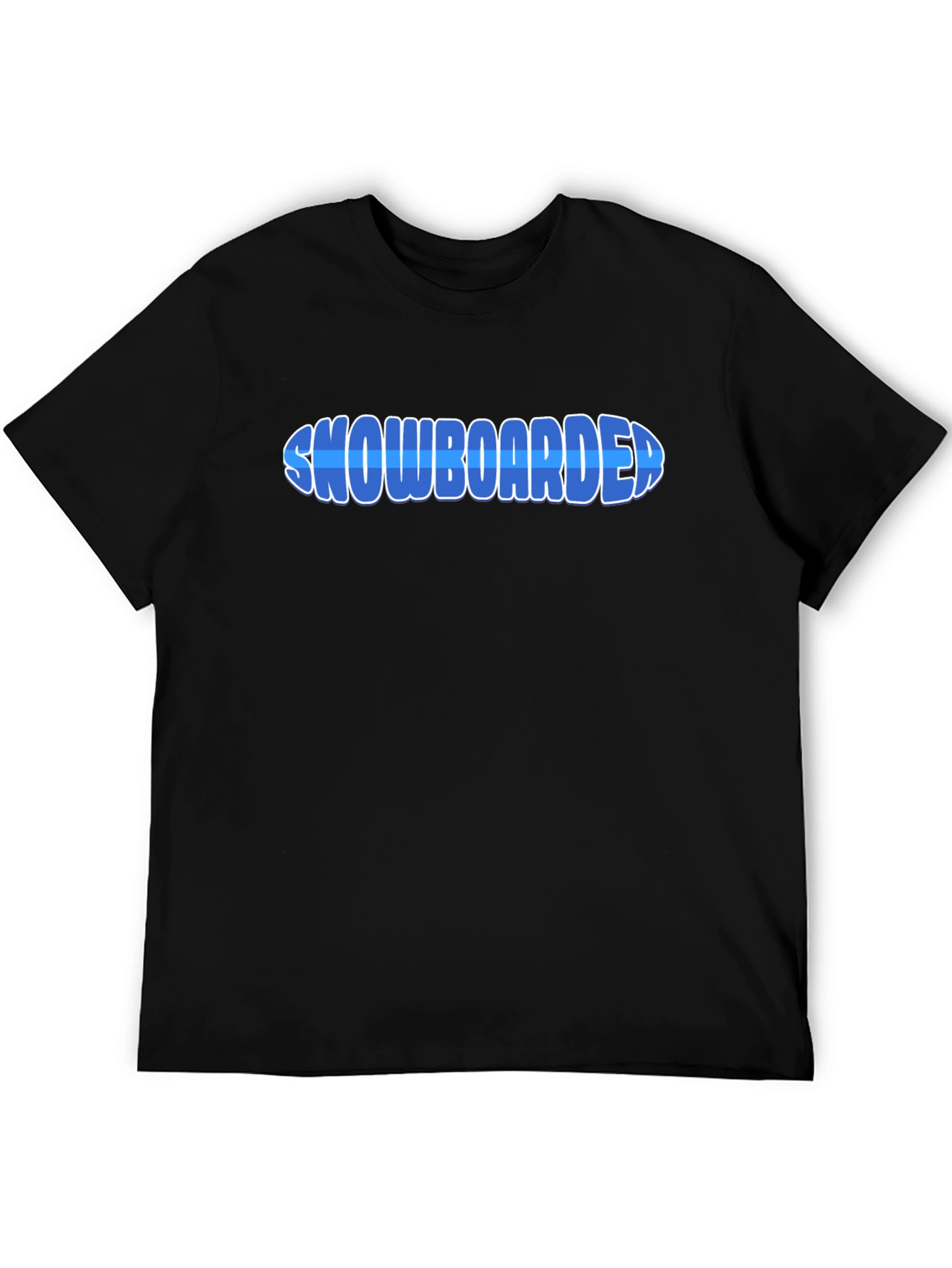 Black Snowboarder Graphic Tee - Cool Blue Design, Comfort Fit view 5