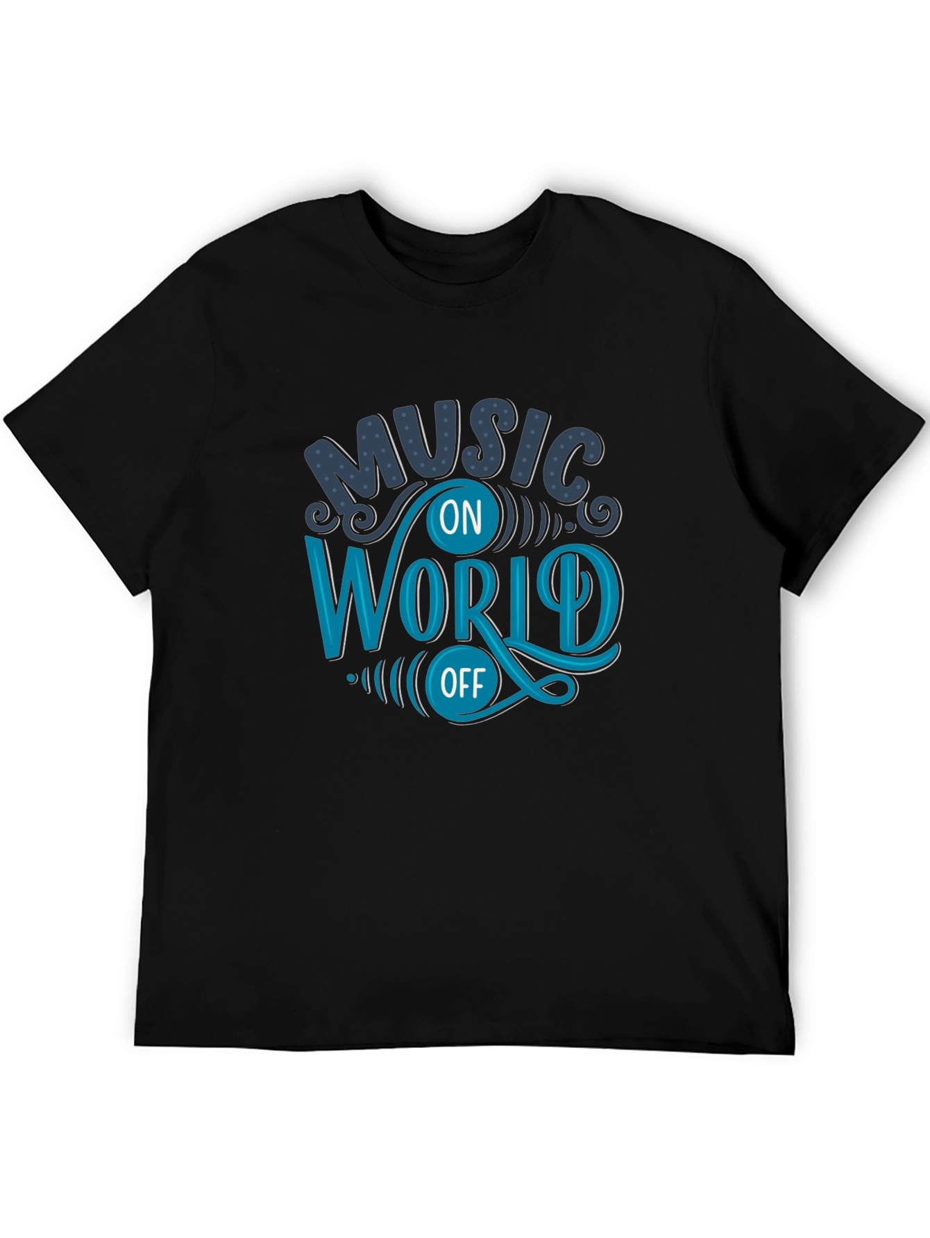 Black Music On World Off Graphic T-Shirt view 5