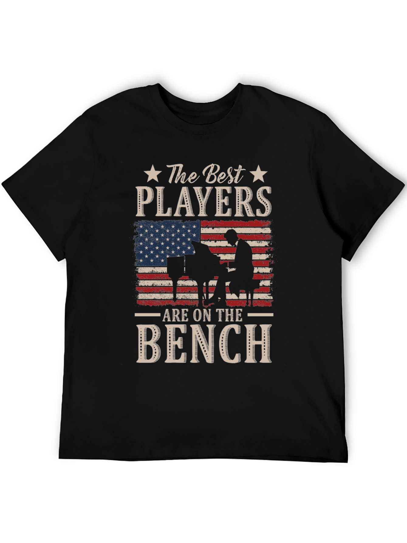 Black The Best Players Are On The Bench Piano T-Shirt view 5