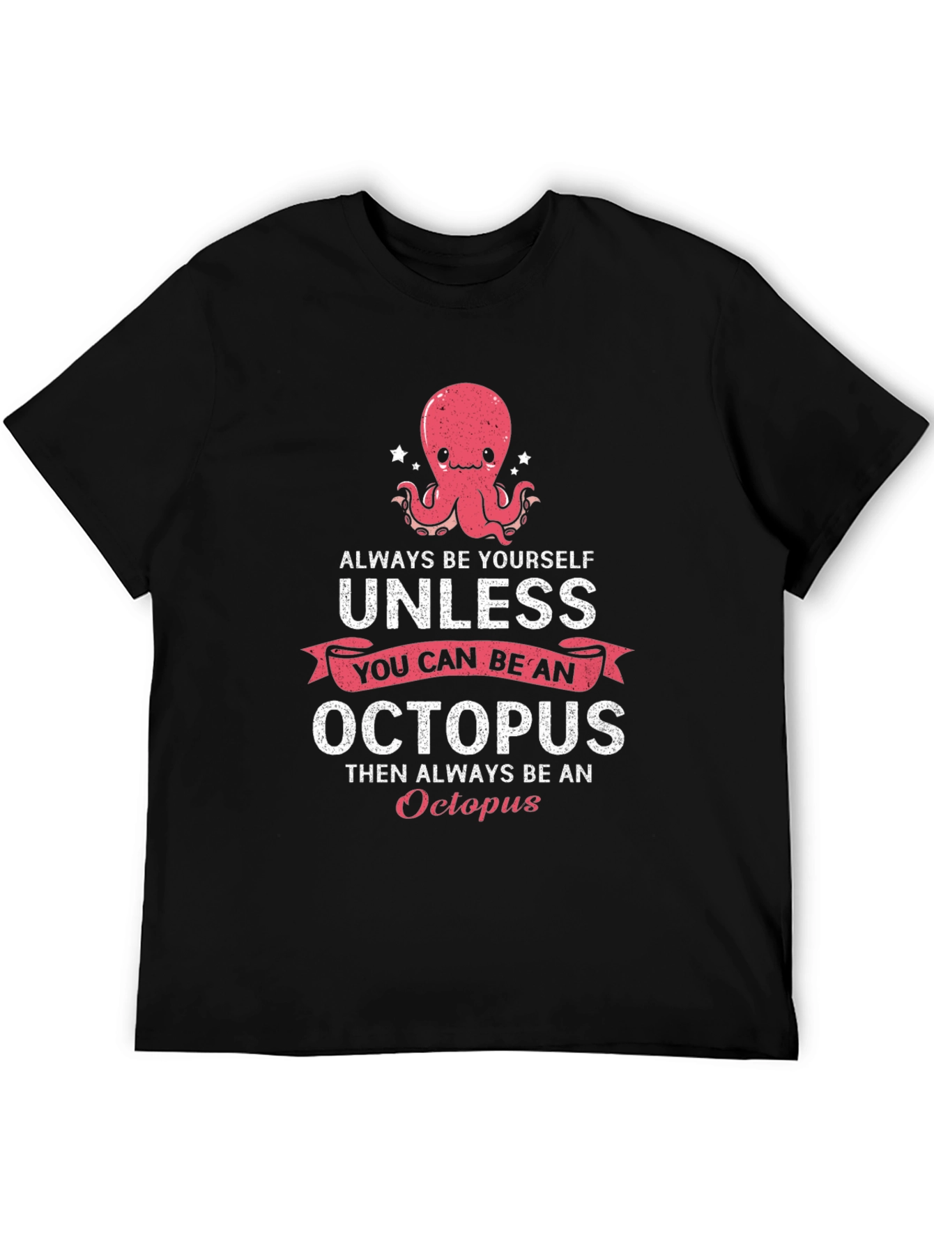 Black Funny Octopus Graphic T-Shirt view 5