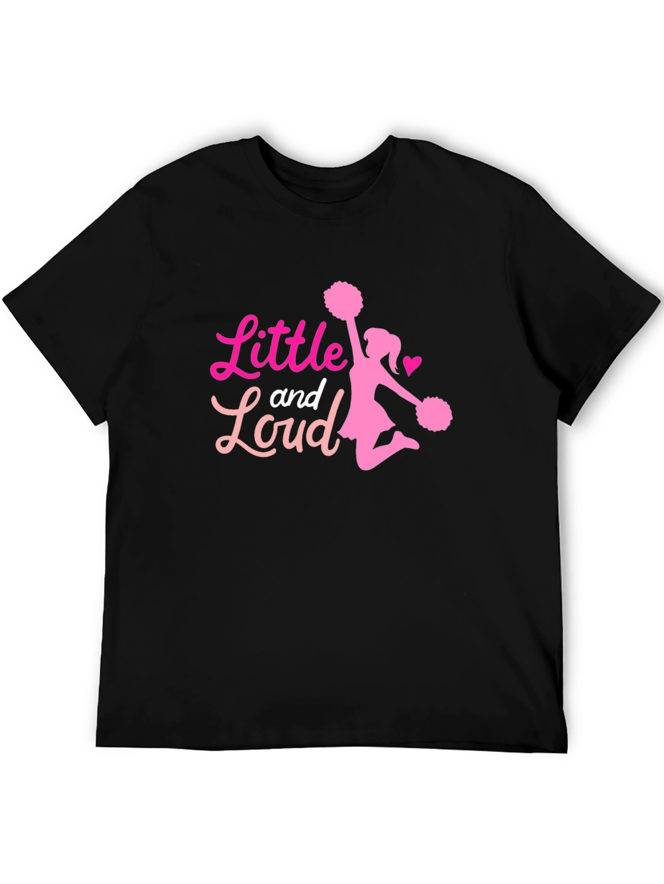 Black Little and Loud Cheerleader T-Shirt - Black view 5