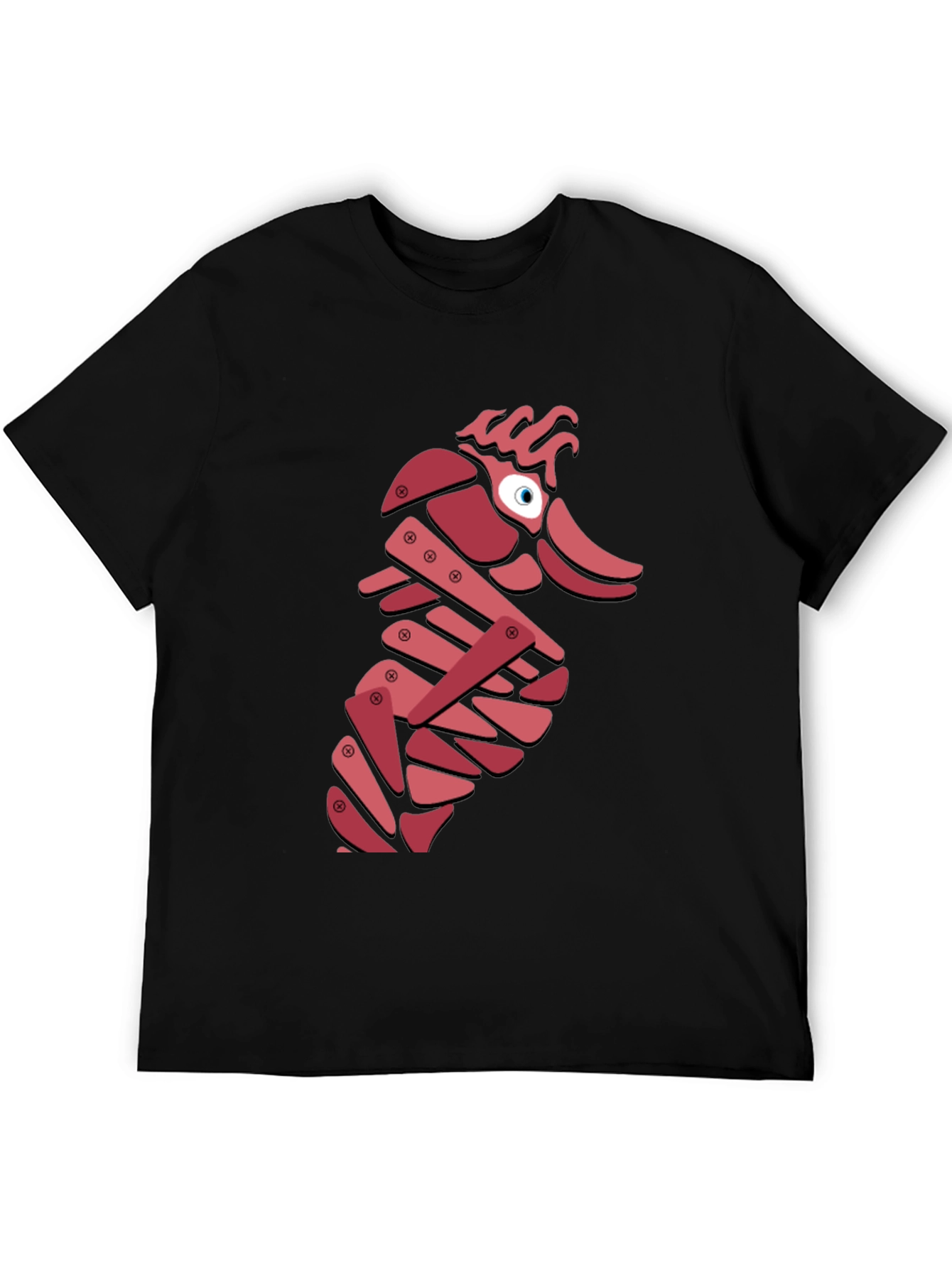 Black Abstract Seahorse Graphic T-Shirt - Unique Design view 5