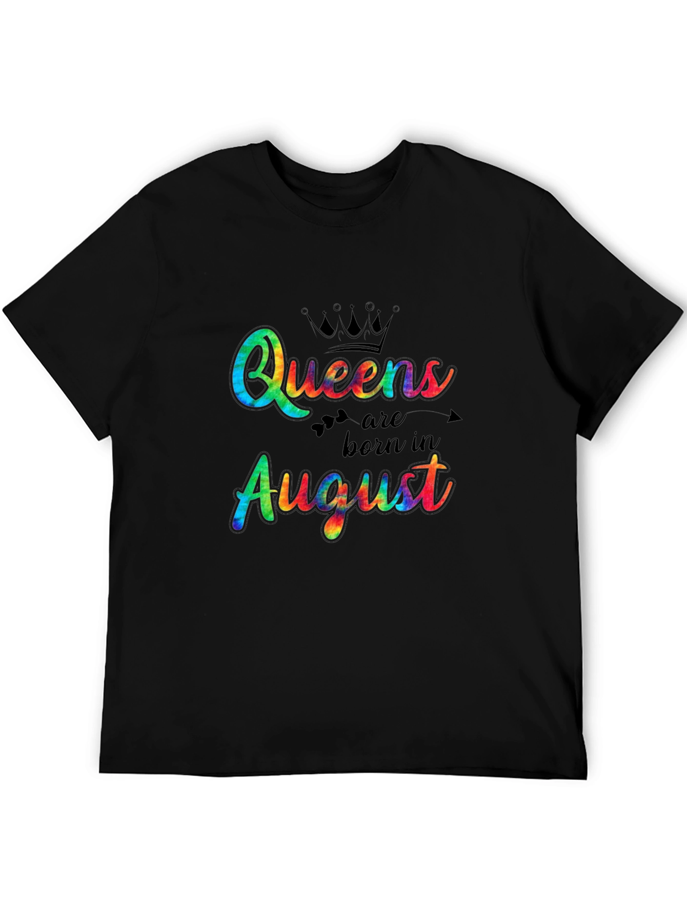 Black Queens Born in August Tie-Dye T-Shirt view 5