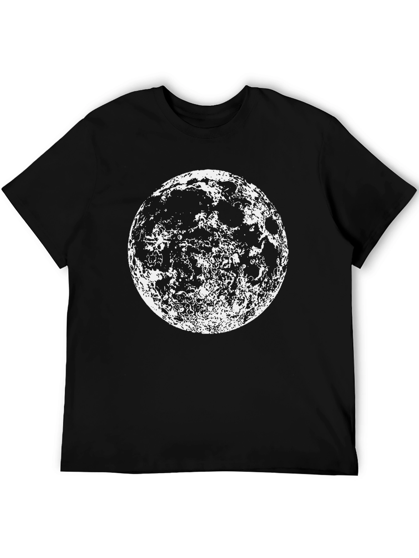Black Lunar Phase Graphic Tee - Black Cotton Moon Print view 5
