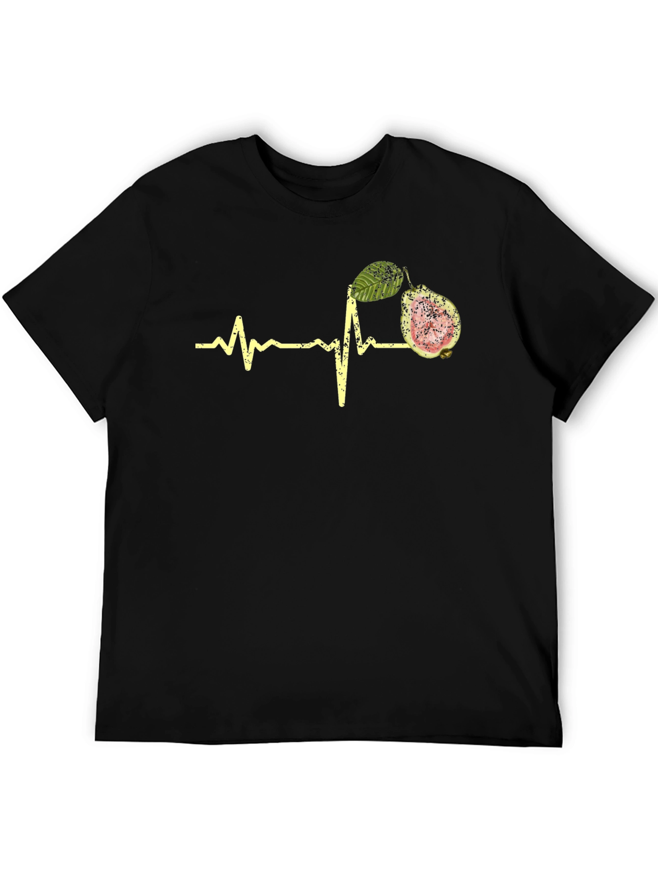 Black Guava Heartbeat Graphic Tee - Fruit Lover Shirt view 5