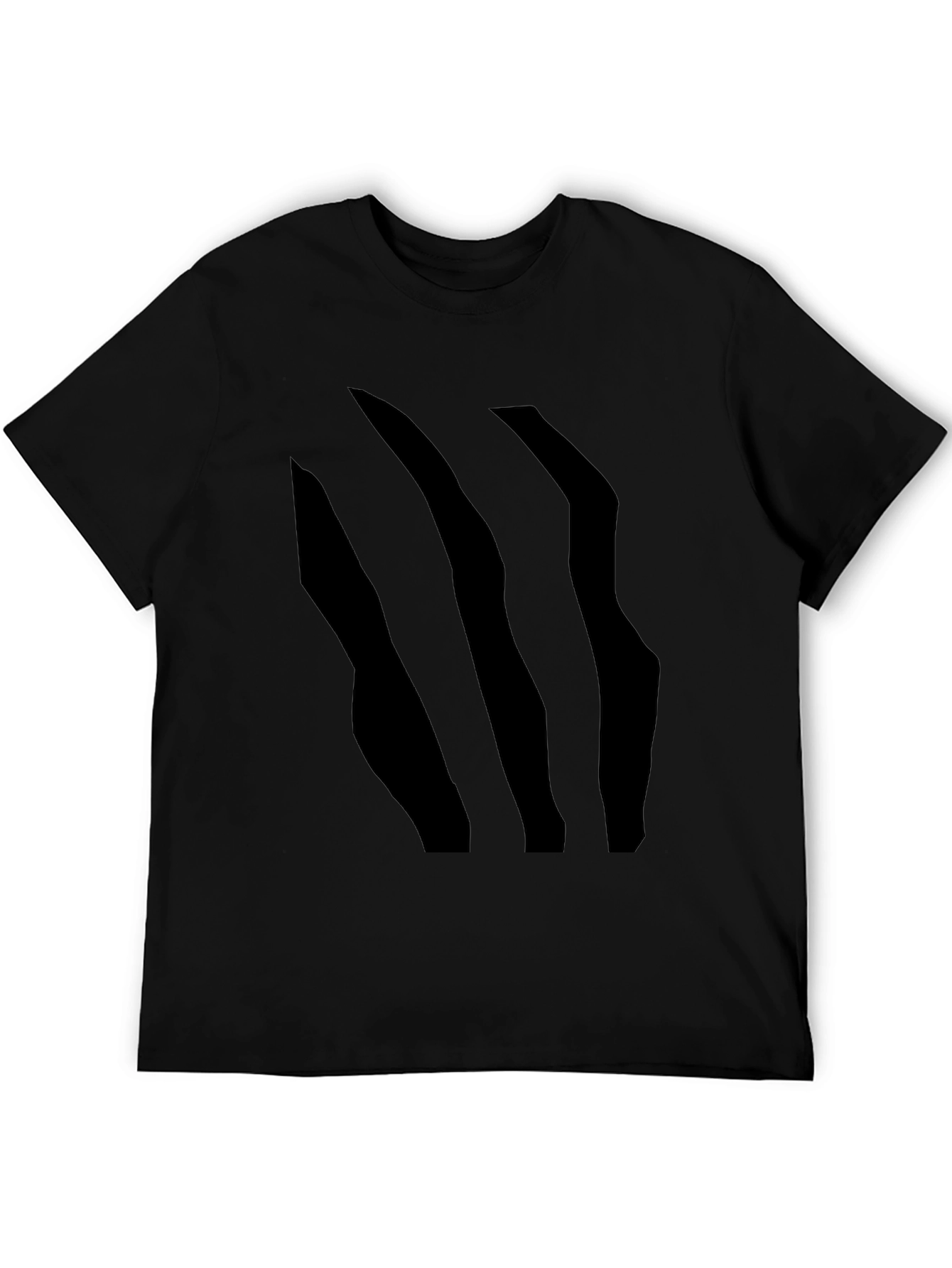 Black Black T-Shirt with Claw Mark Design view 5