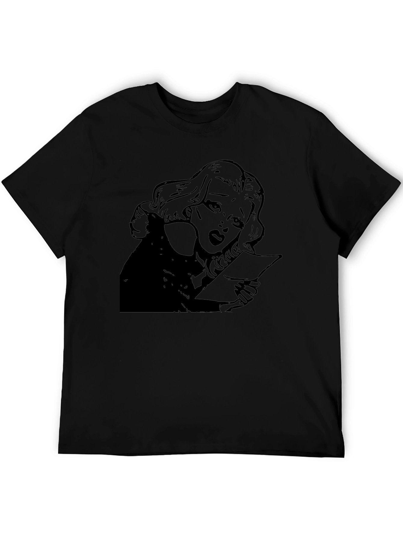 Black Vintage Comic Style Graphic Tee - Black view 5