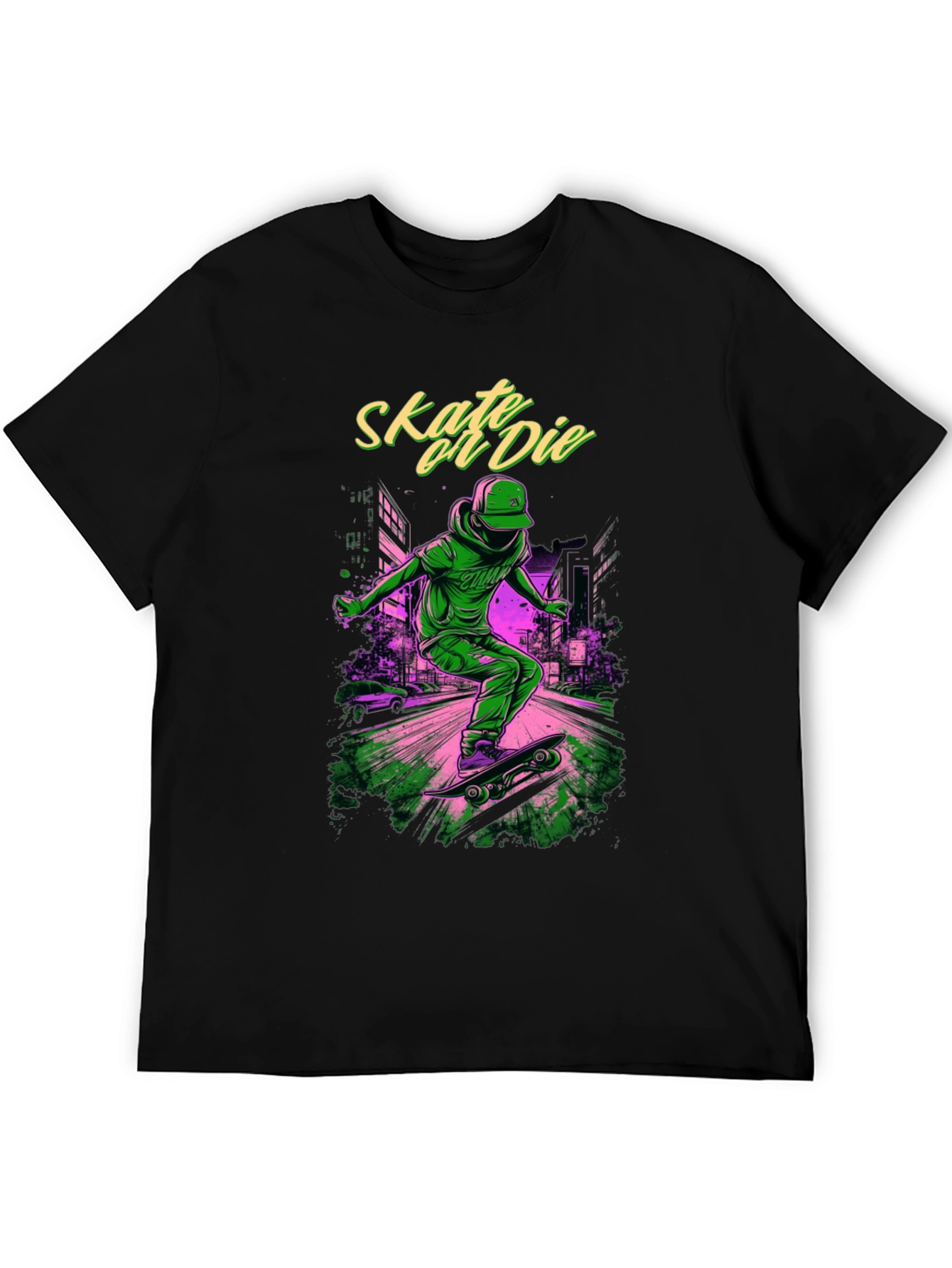 Skate or Die Graphic Tee - Black Cotton T-Shirt - 5