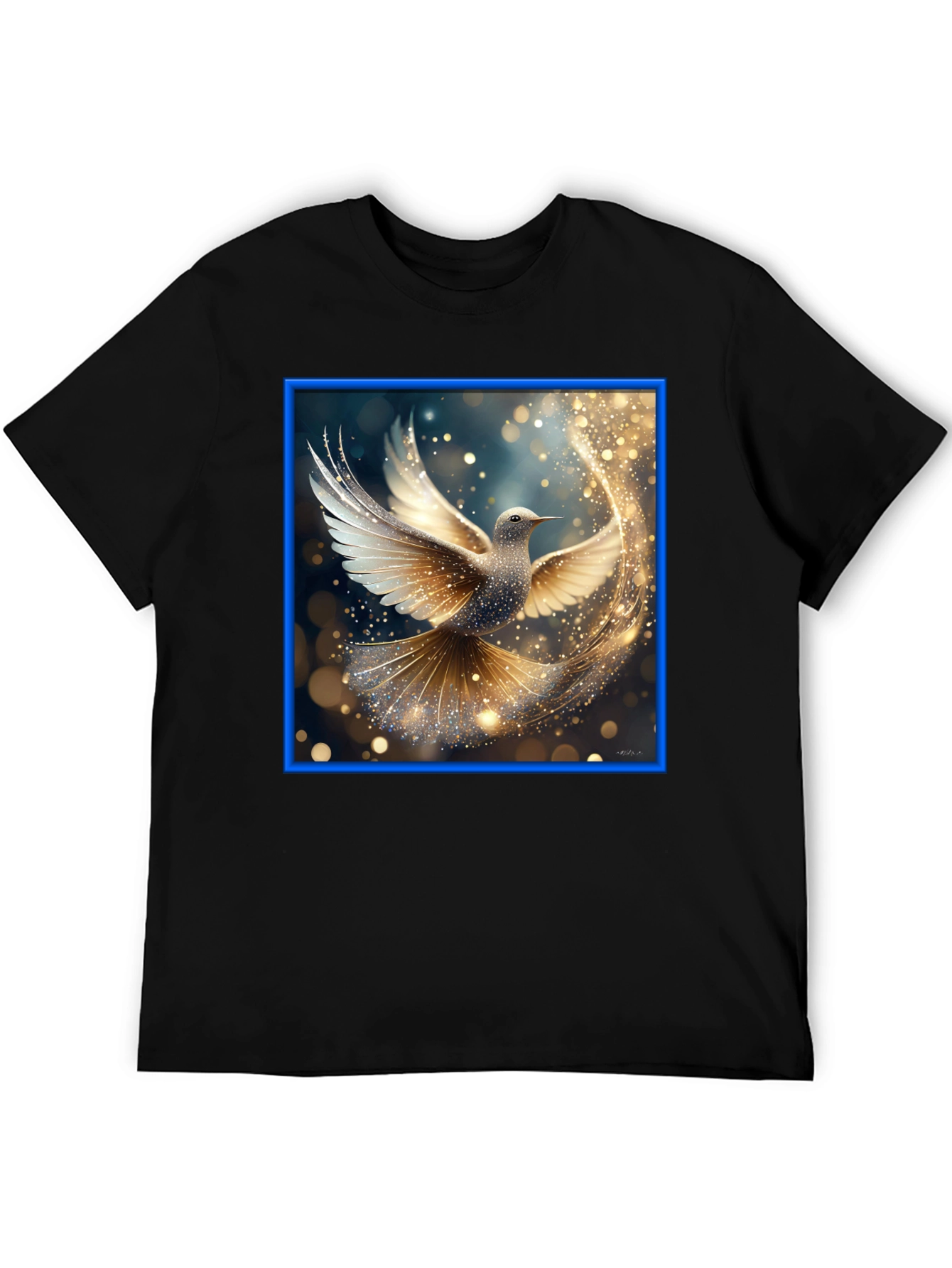Black Elegant Dove Graphic Tee view 5