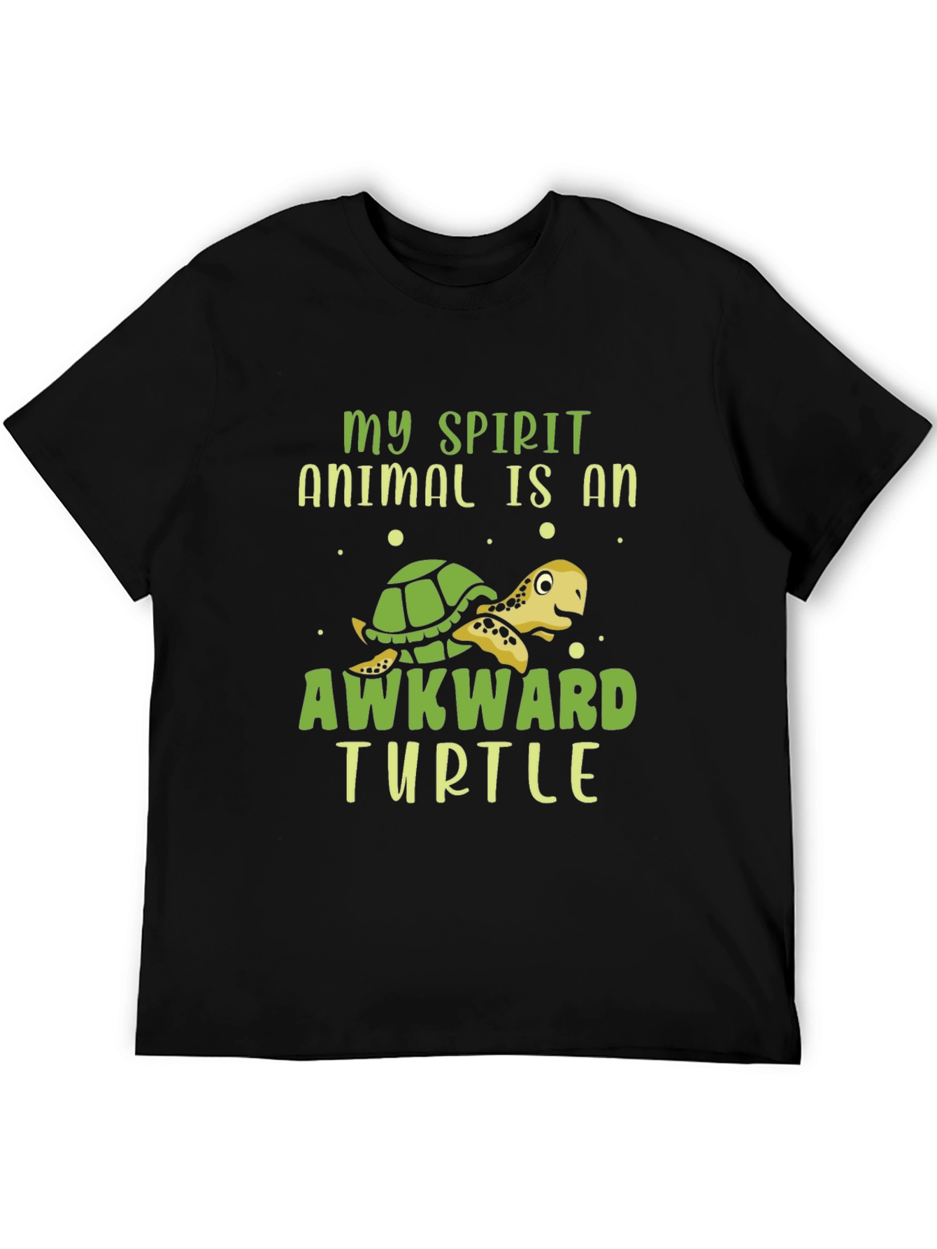 Black Awkward Turtle Graphic T-Shirt - Fun Animal Tee view 5