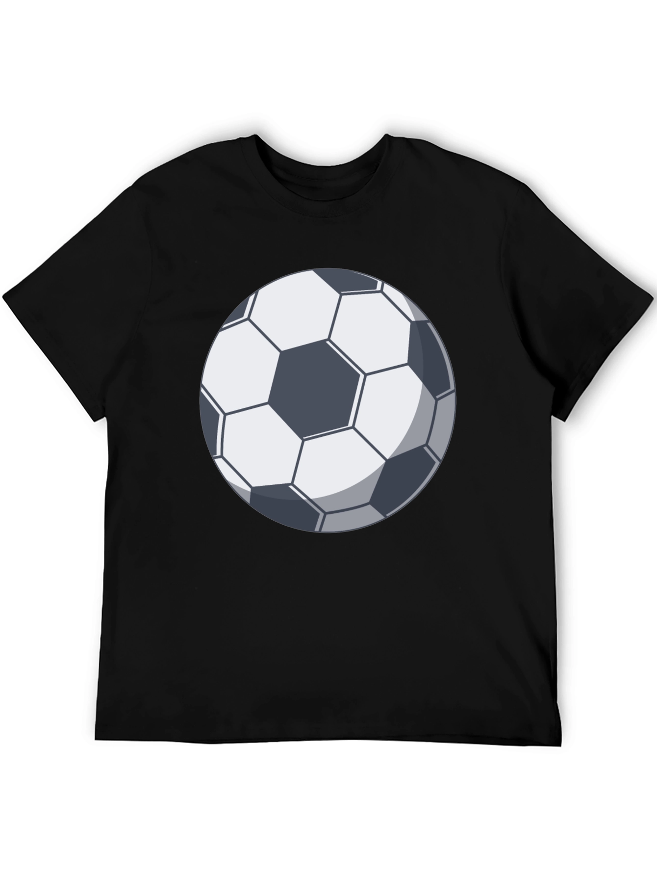 Black Soccer Ball Graphic T-Shirt - Black Cotton Tee view 5